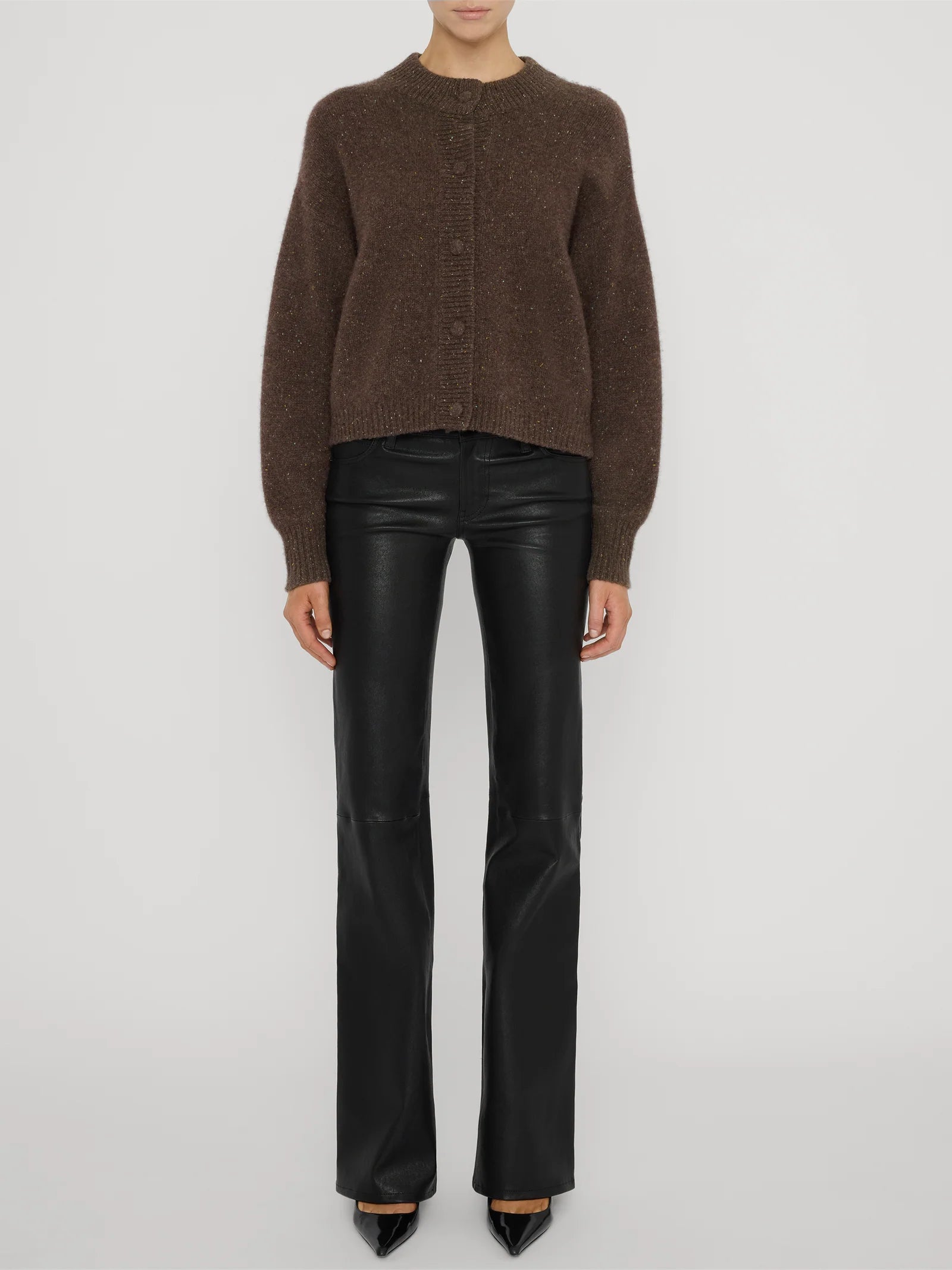 The Cashmere Fleck Cardi - Brown