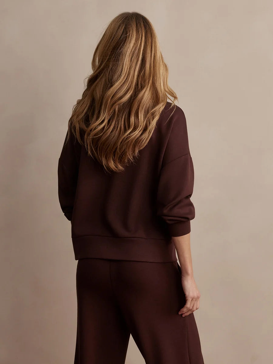 Hawley Half Zip Sweat - Coffee Bean