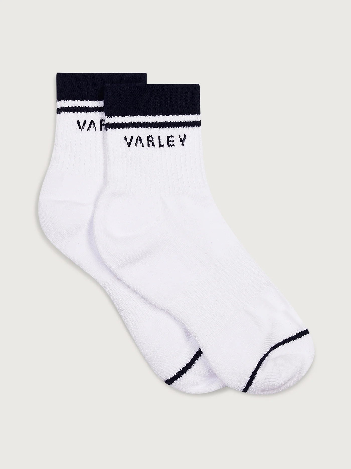 varley half crew navy stripe cotton socks