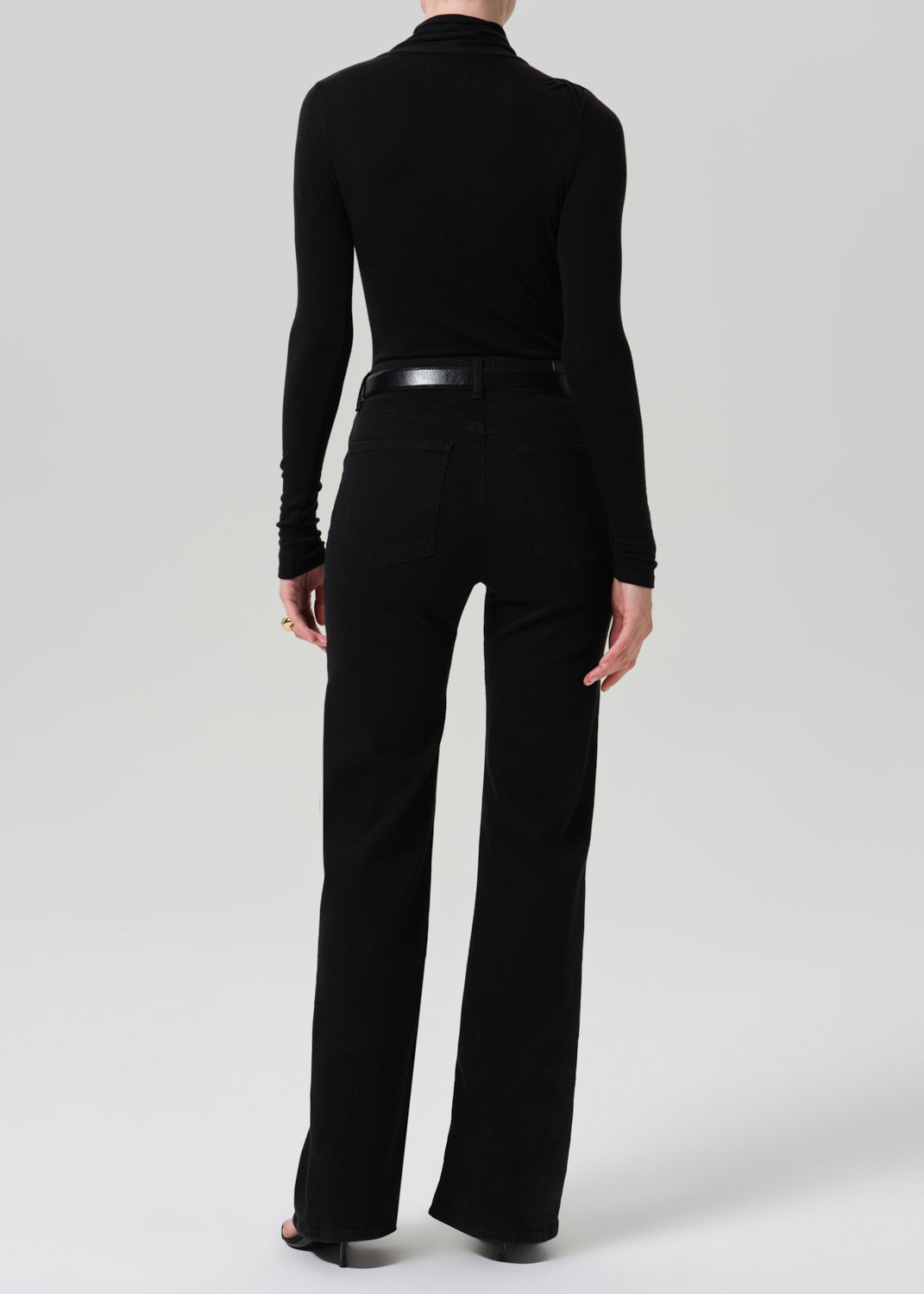 Citizens of Humanity Lilah High Rise Bootcut in Plush Black - back view