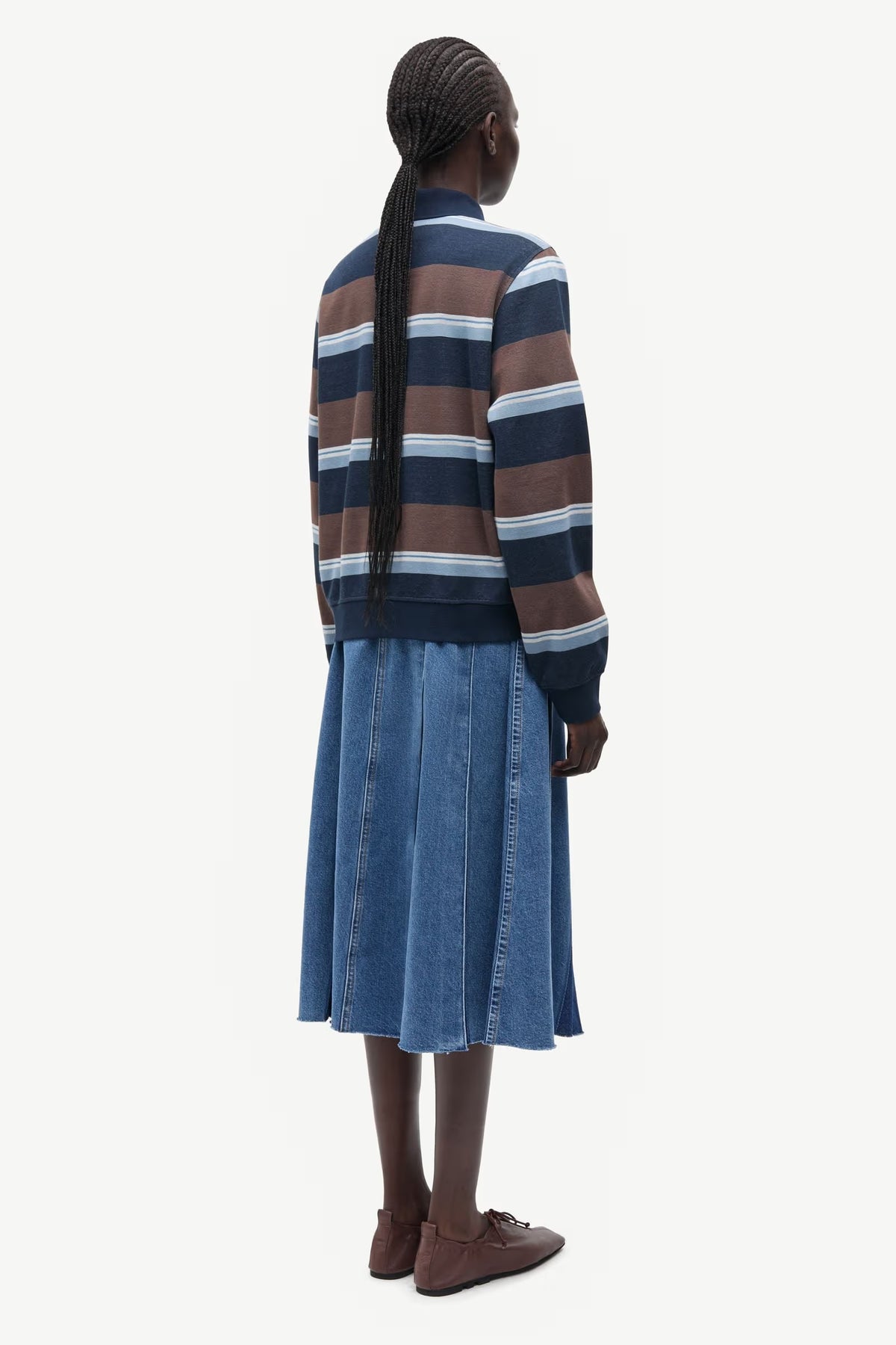 Sadory Polo - Brown Blue Stripe