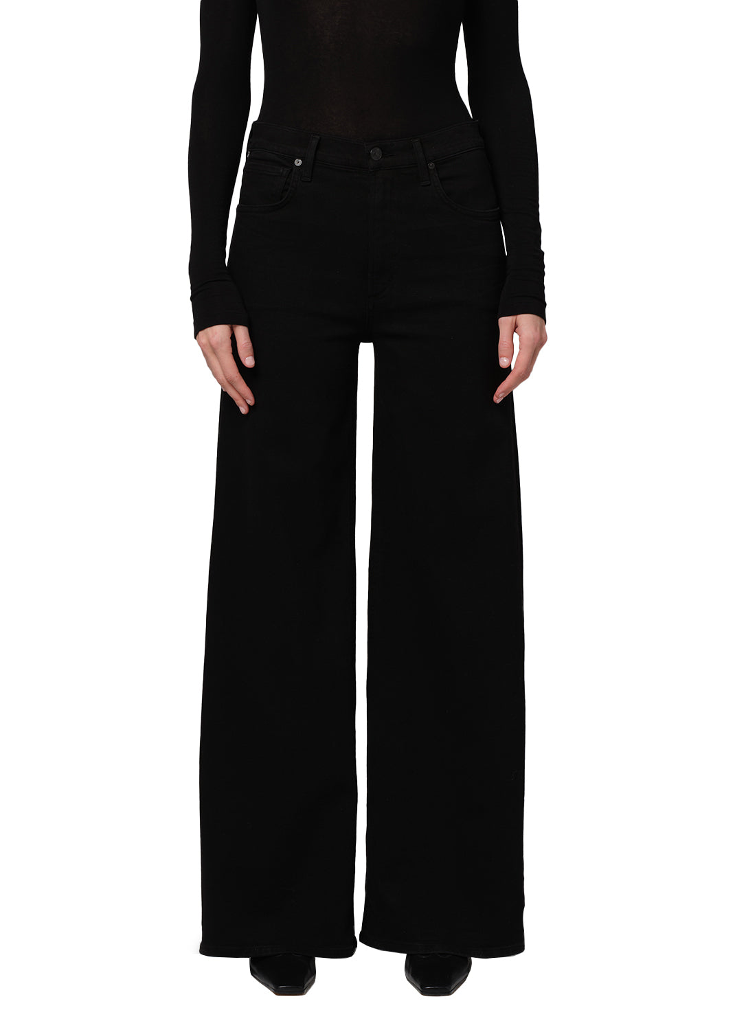 Lyra Long Wide Leg - Plush Black