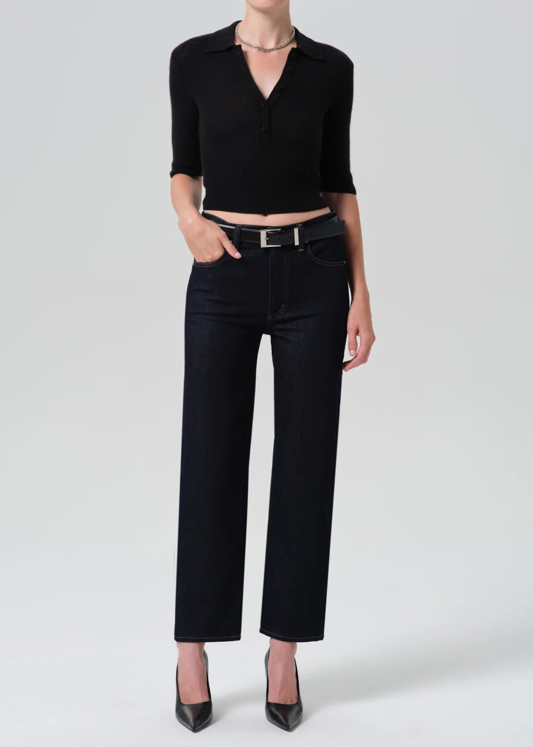Palma Straight Clean Hem - Inky Rinse