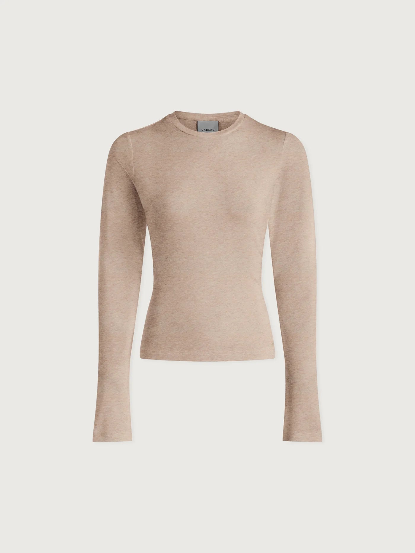 Edna Long Sleeve Fitted Tee - Taupe Marl
