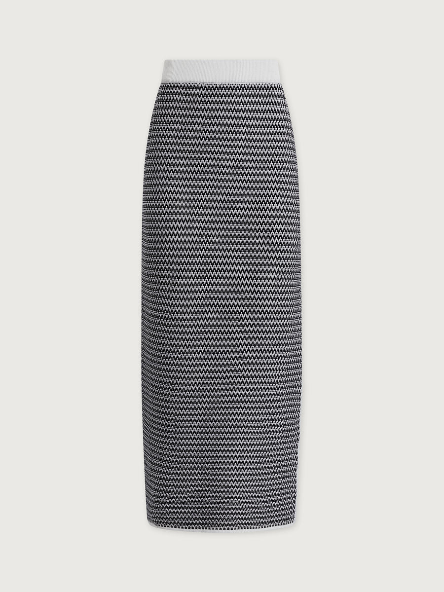 Sinclair Knit Skirt - Snow White/ Black