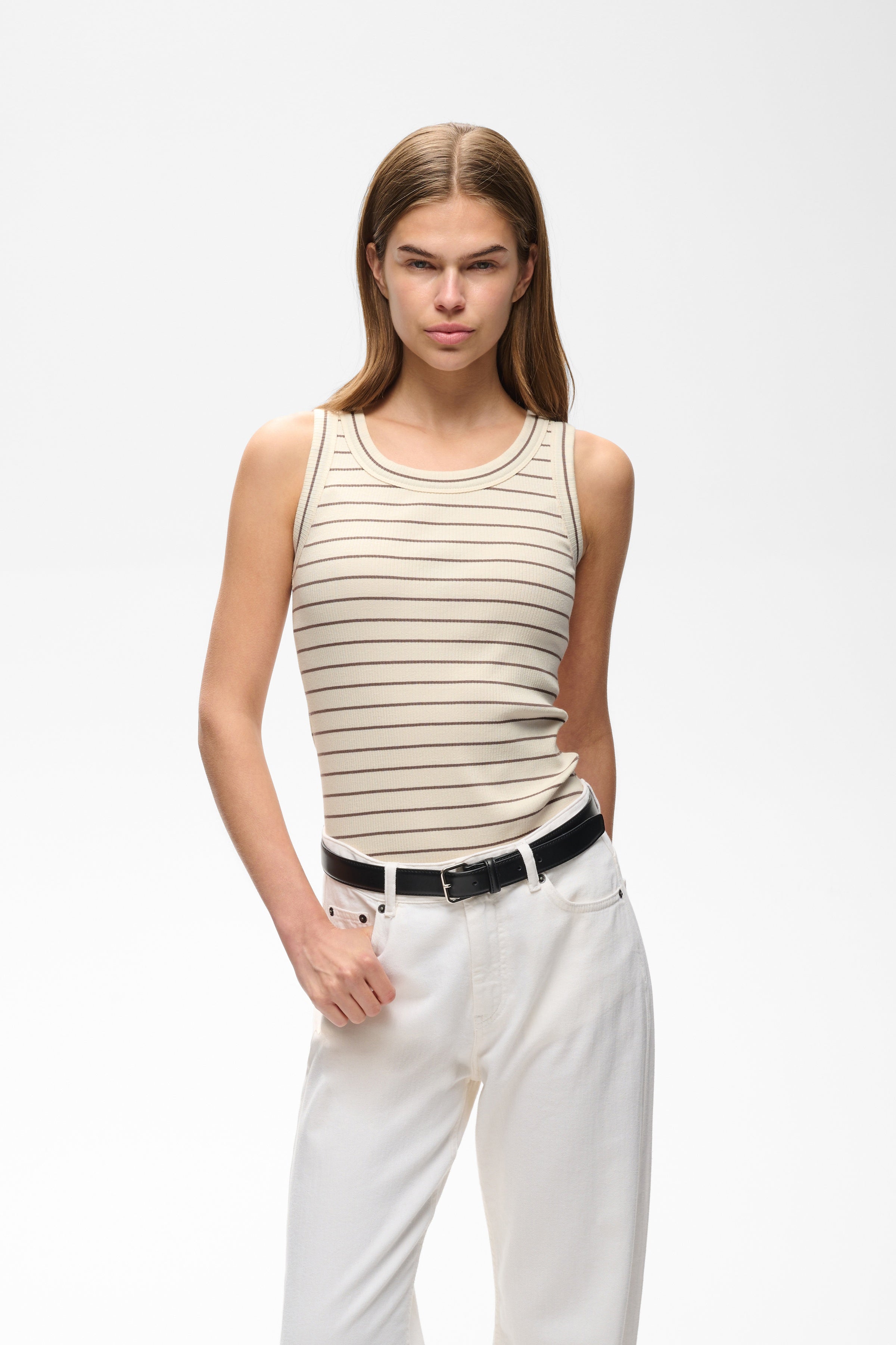 DagnaIW Striped Tank – Vanilla / Coffee Quartz