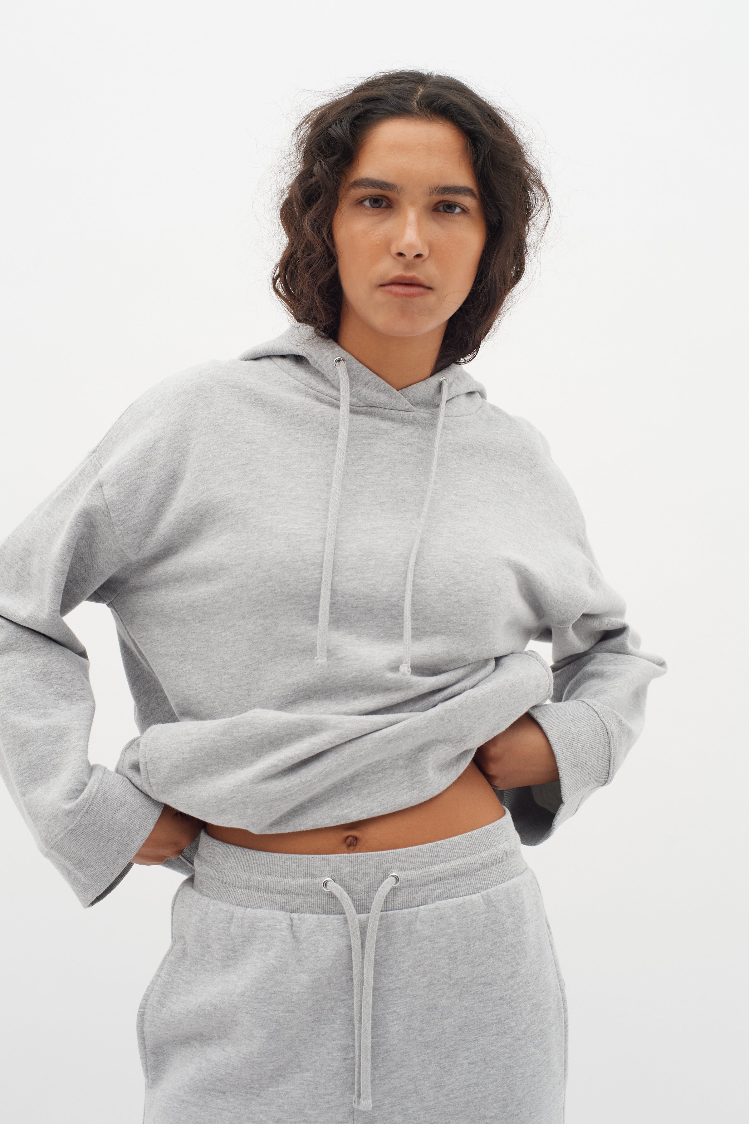 Lane Base Hoodie - Light Grey Melang