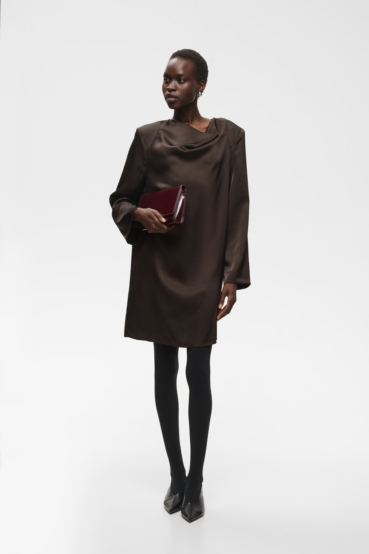 Olive Short Dress - Chocolate Brown