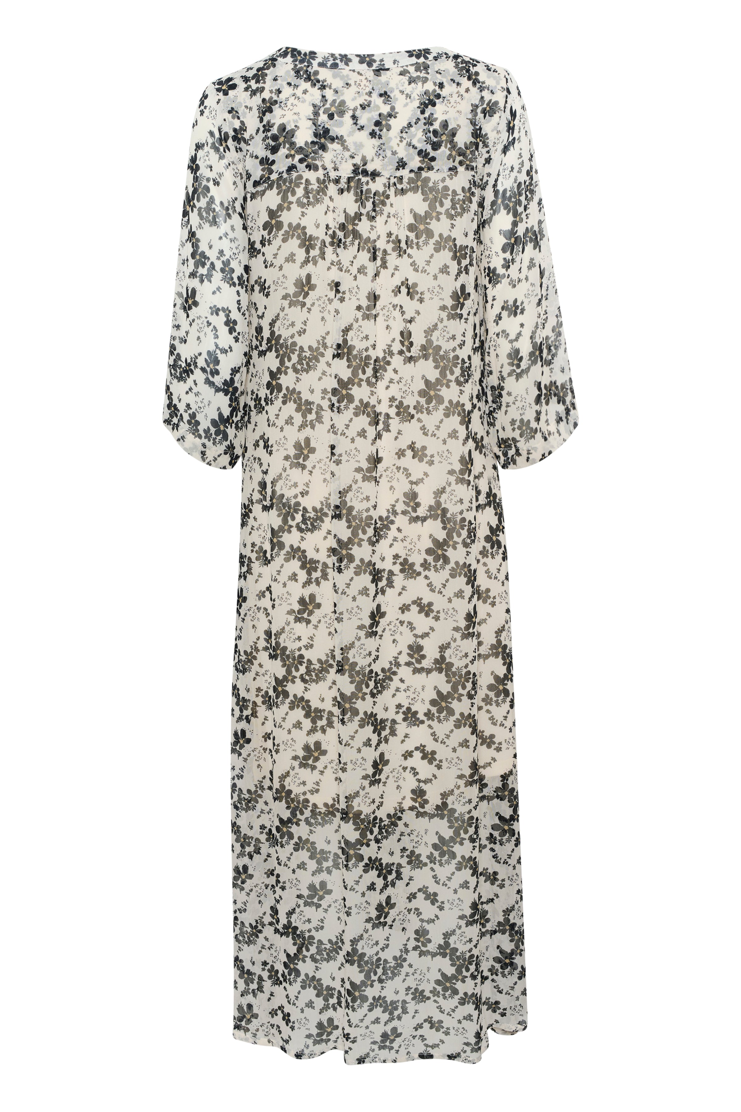 Berit Long dress - Black Flower