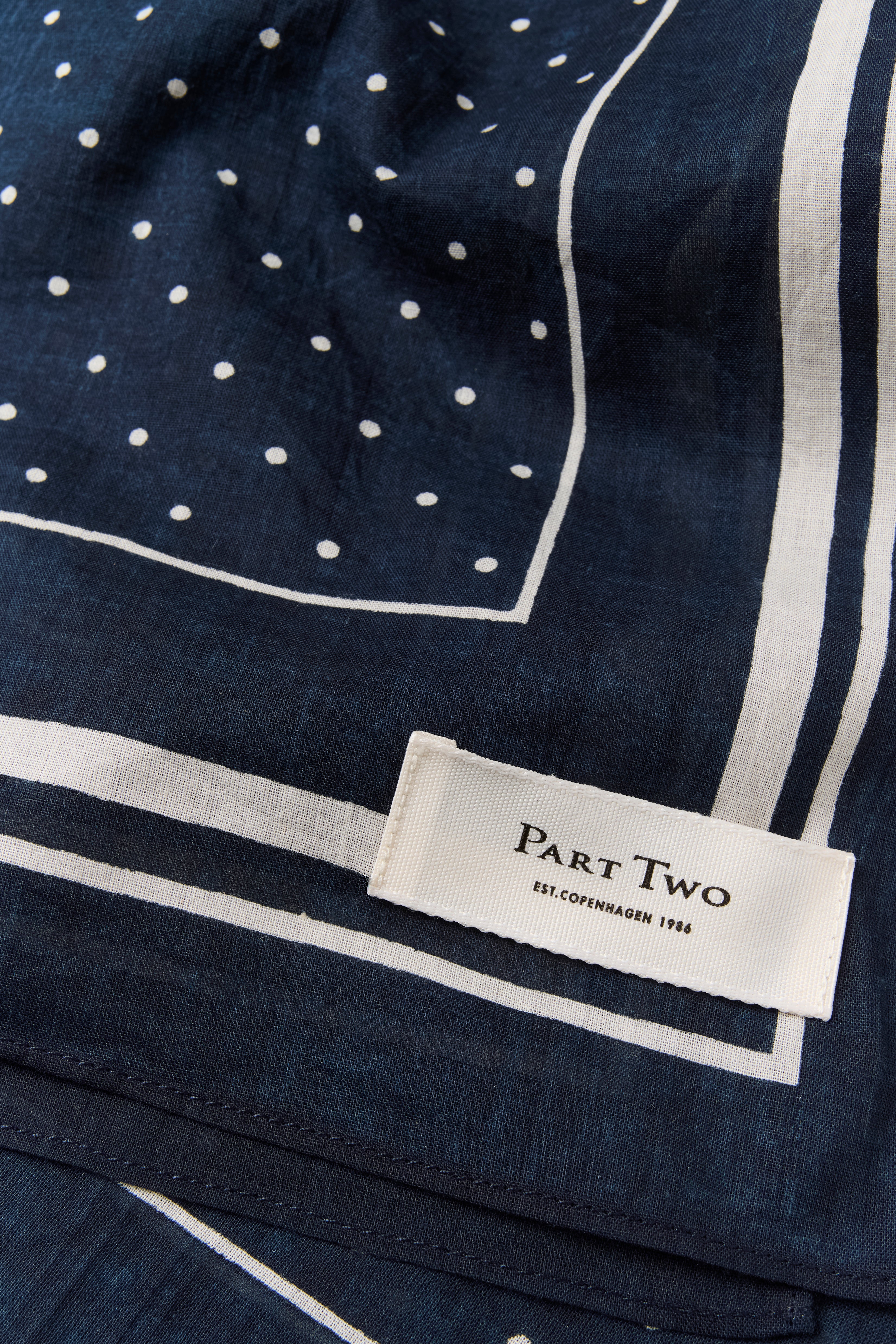 Phi Scarf - Dark Navy Dot