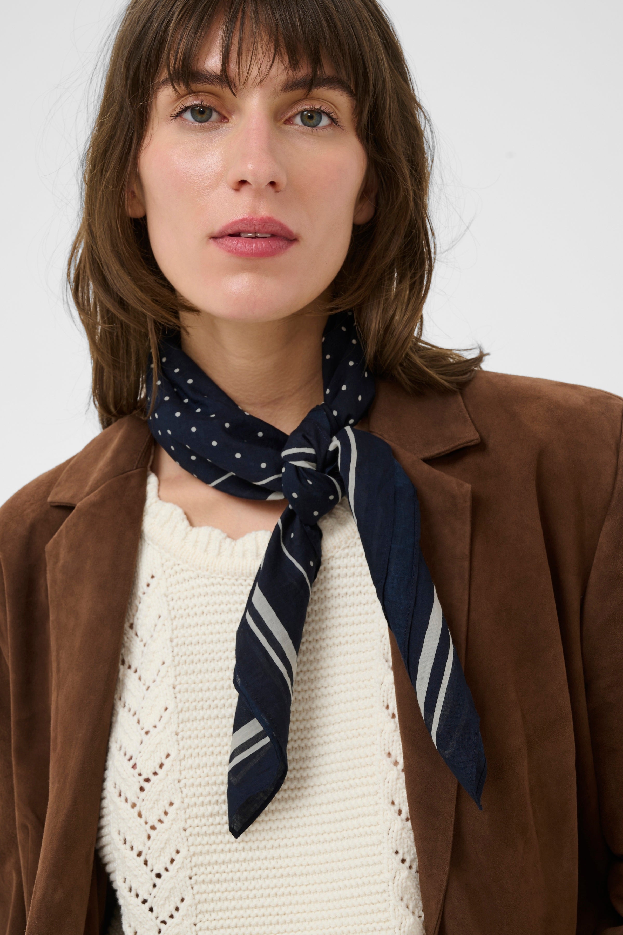 Phi Scarf - Dark Navy Dot