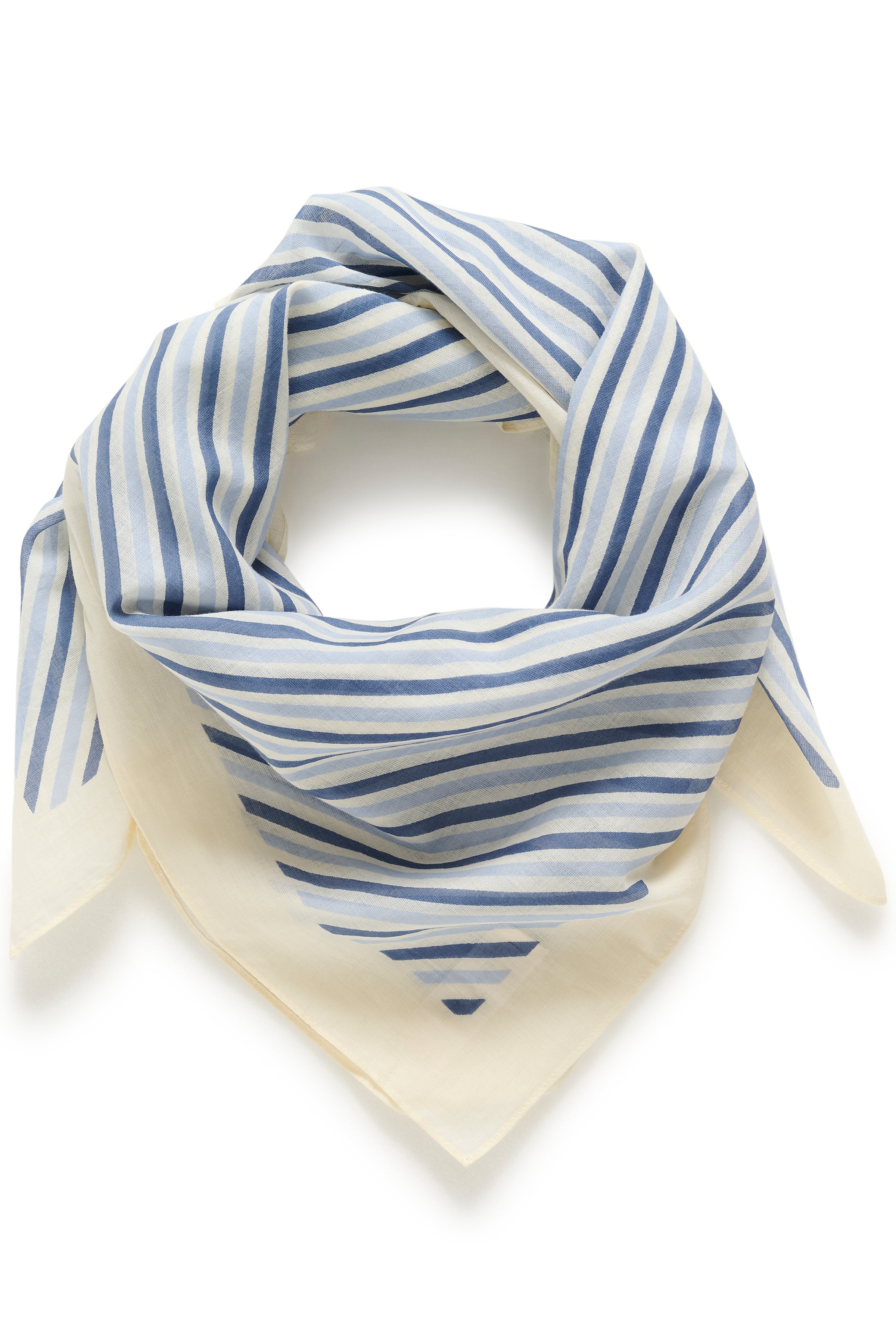 100% cotton blue stripe scarf