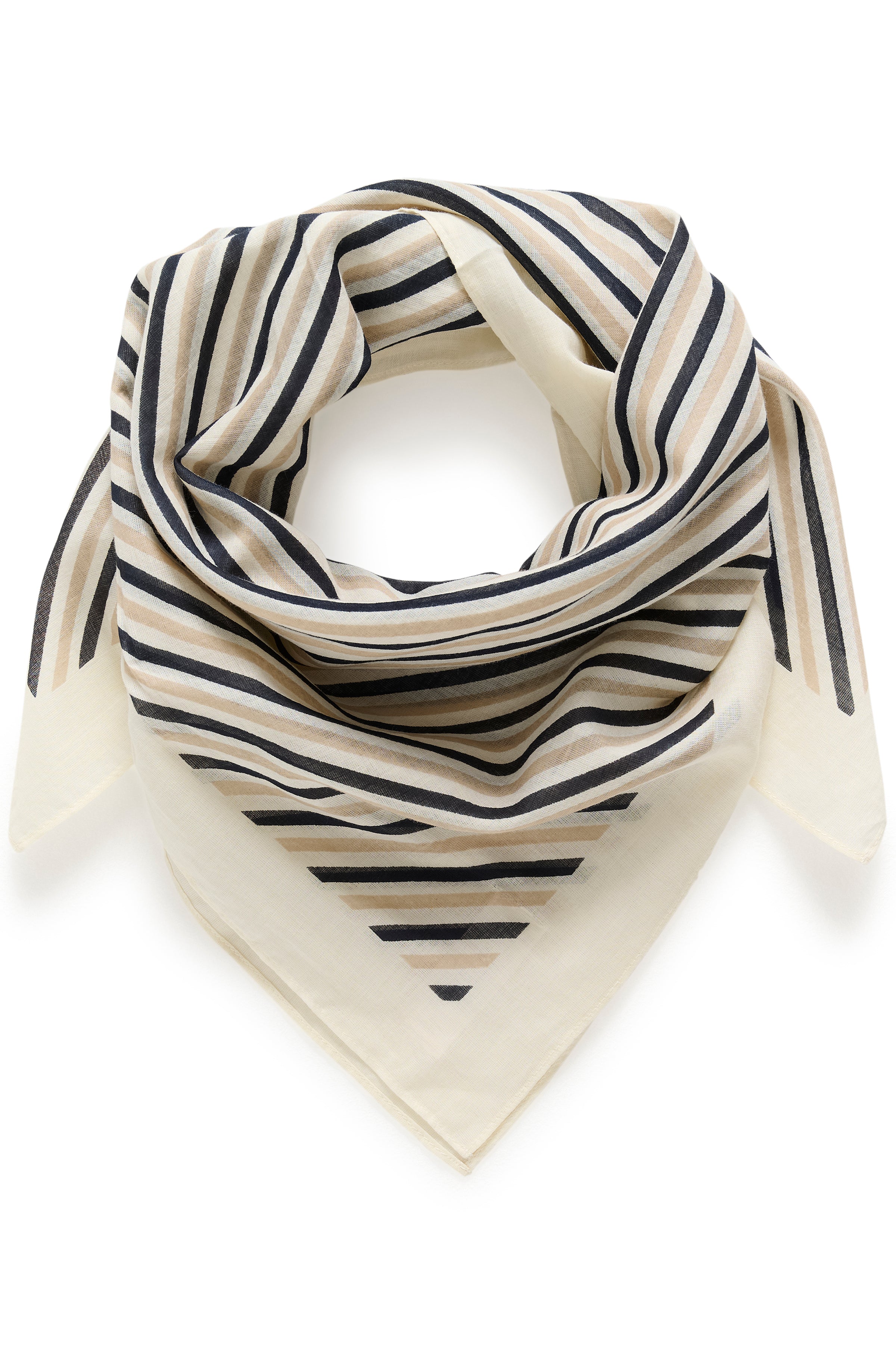 cotton black stripe scarf