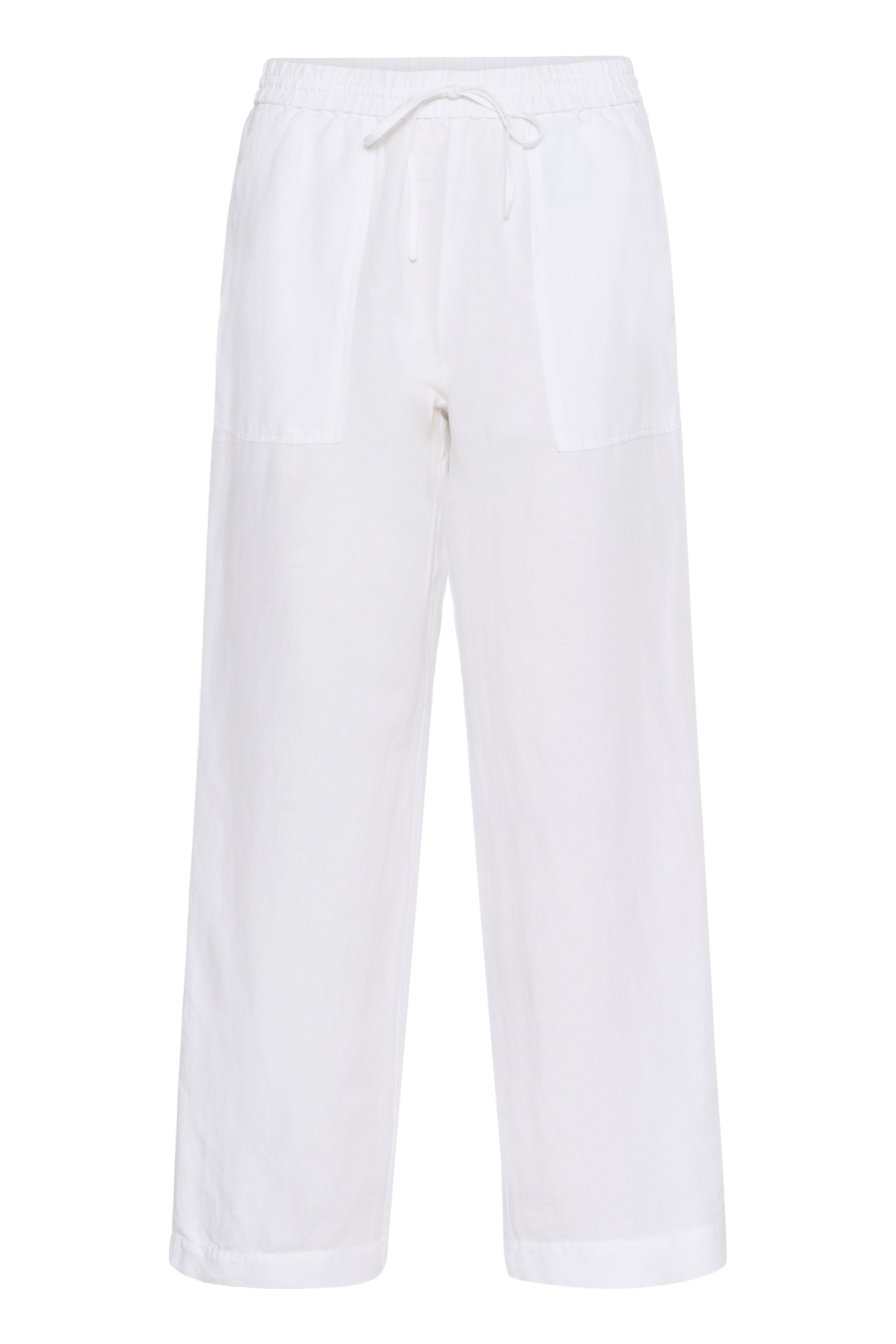 Part Two Eniola 100% linen pants in white with elastic waistband