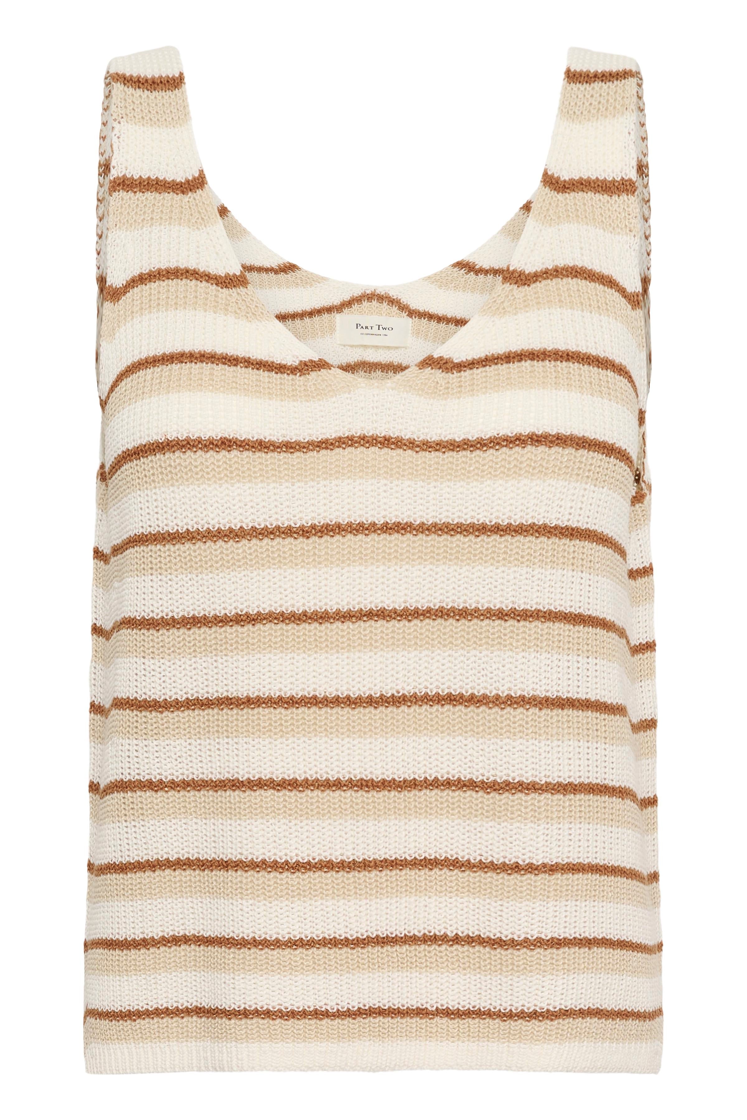 linen cotton blend tank top striped