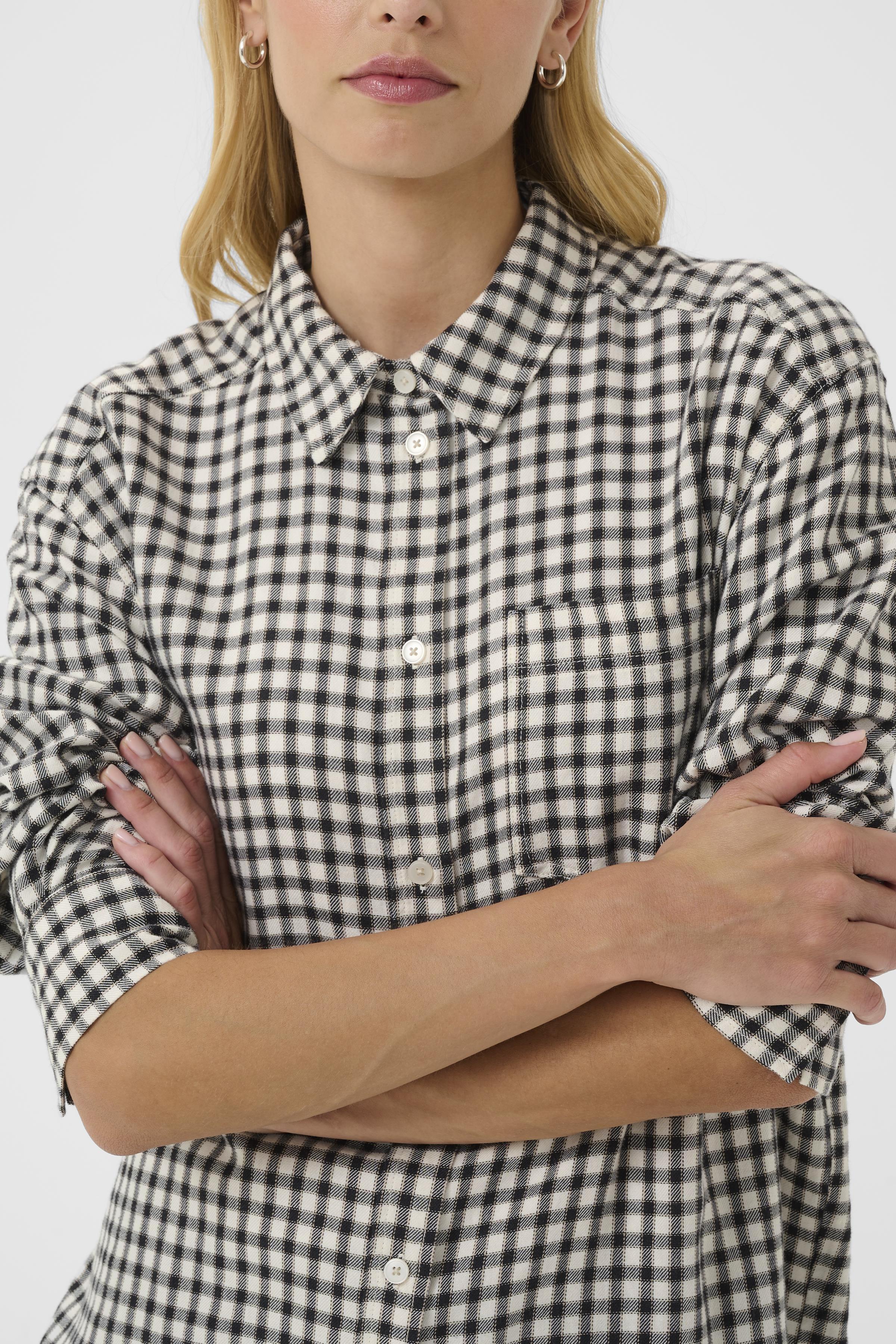 Samea Shirt - Dark Navy Mini Check