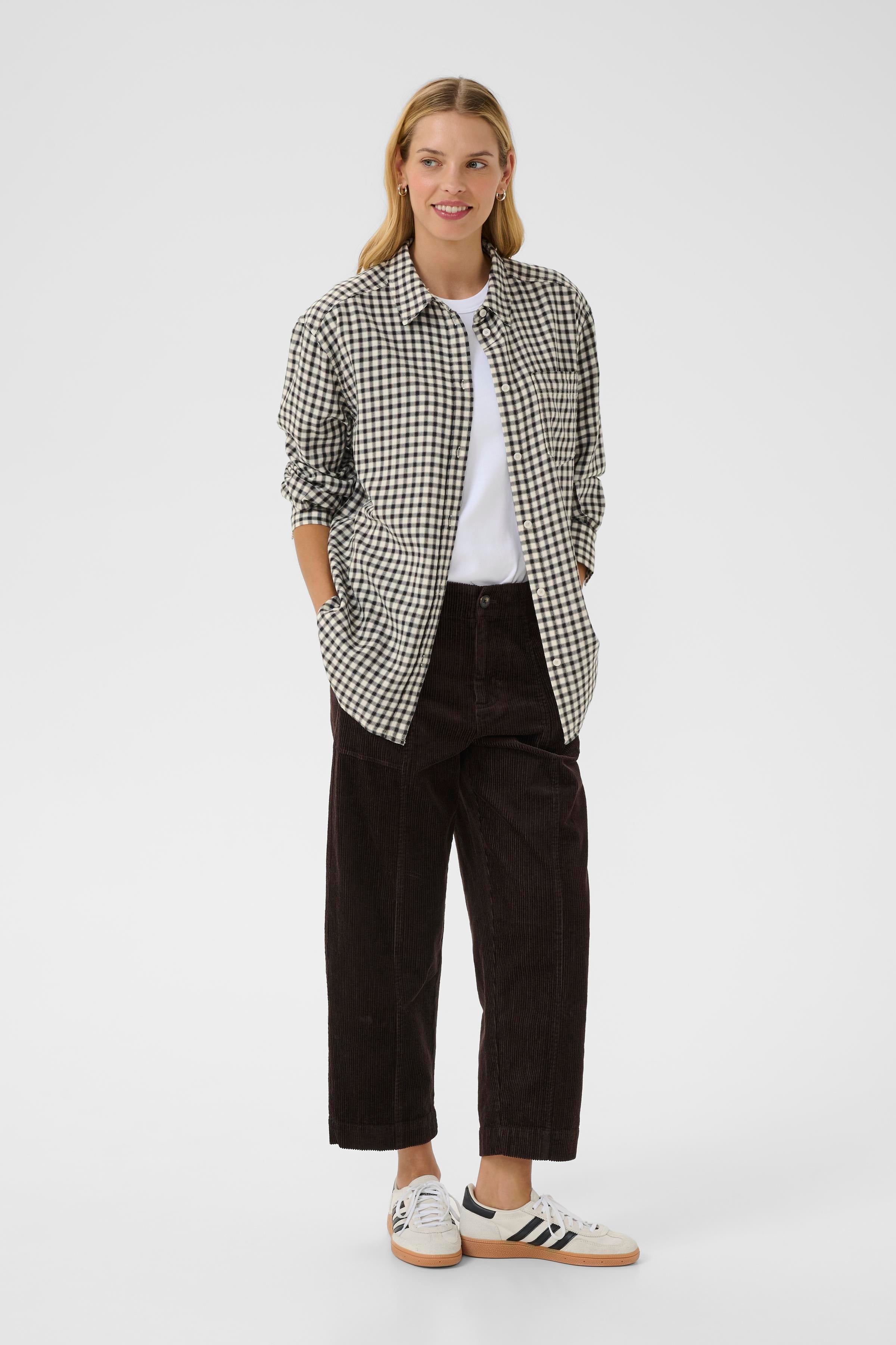 Samea Shirt - Dark Navy Mini Check