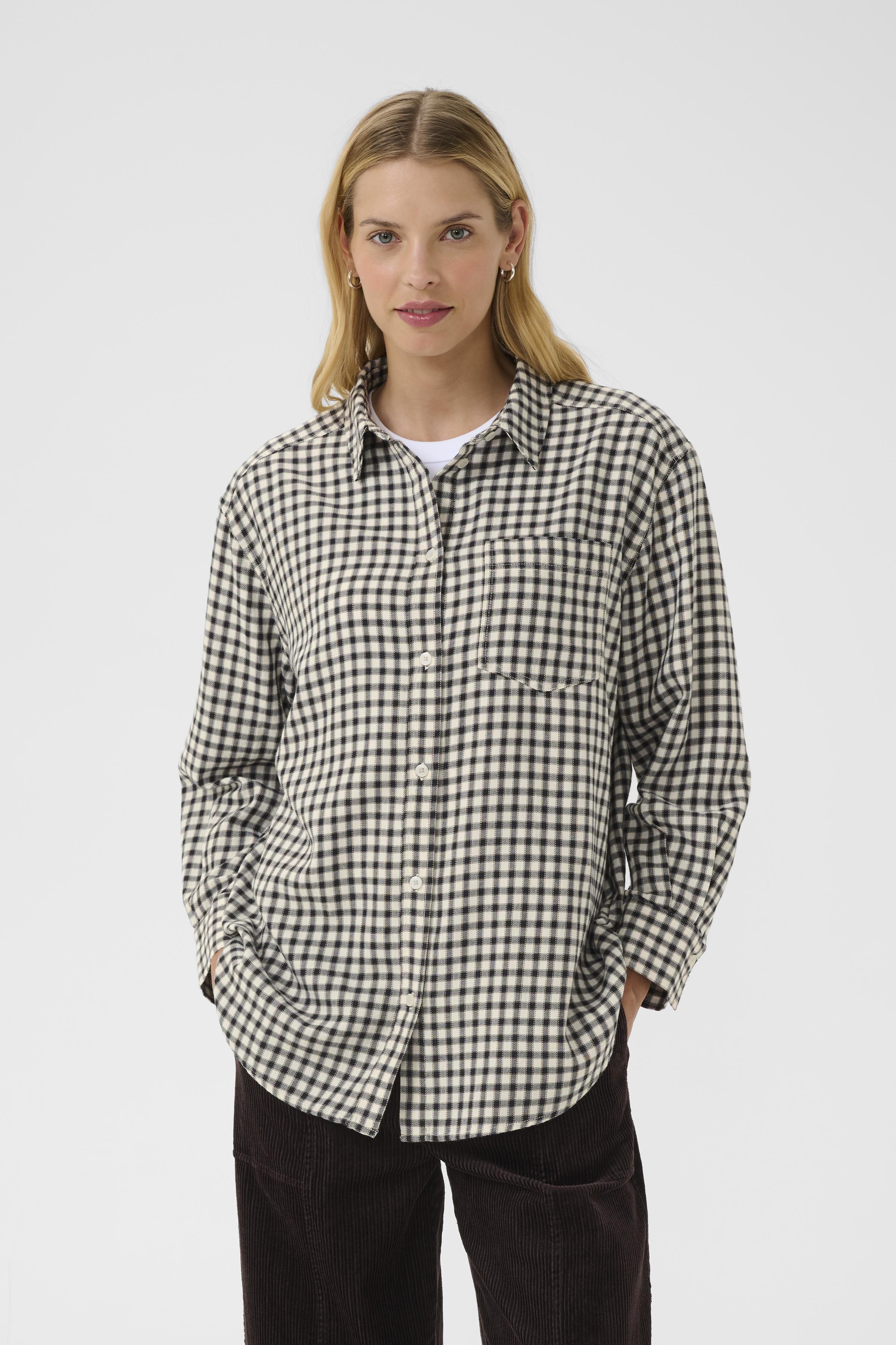 Samea Shirt - Dark Navy Mini Check