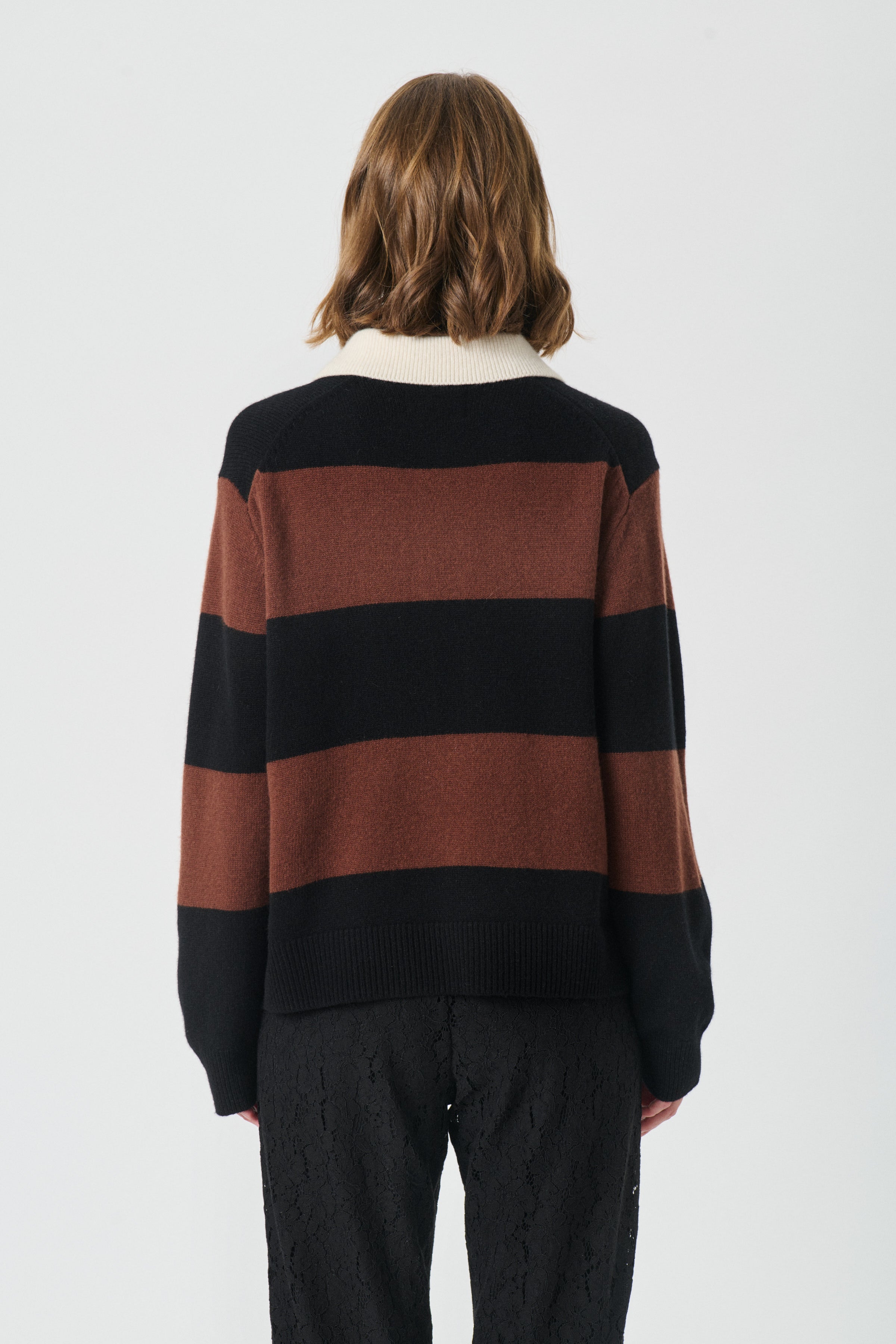 Vinkela Pullover - Sorrel Horse/Black Block Stripe