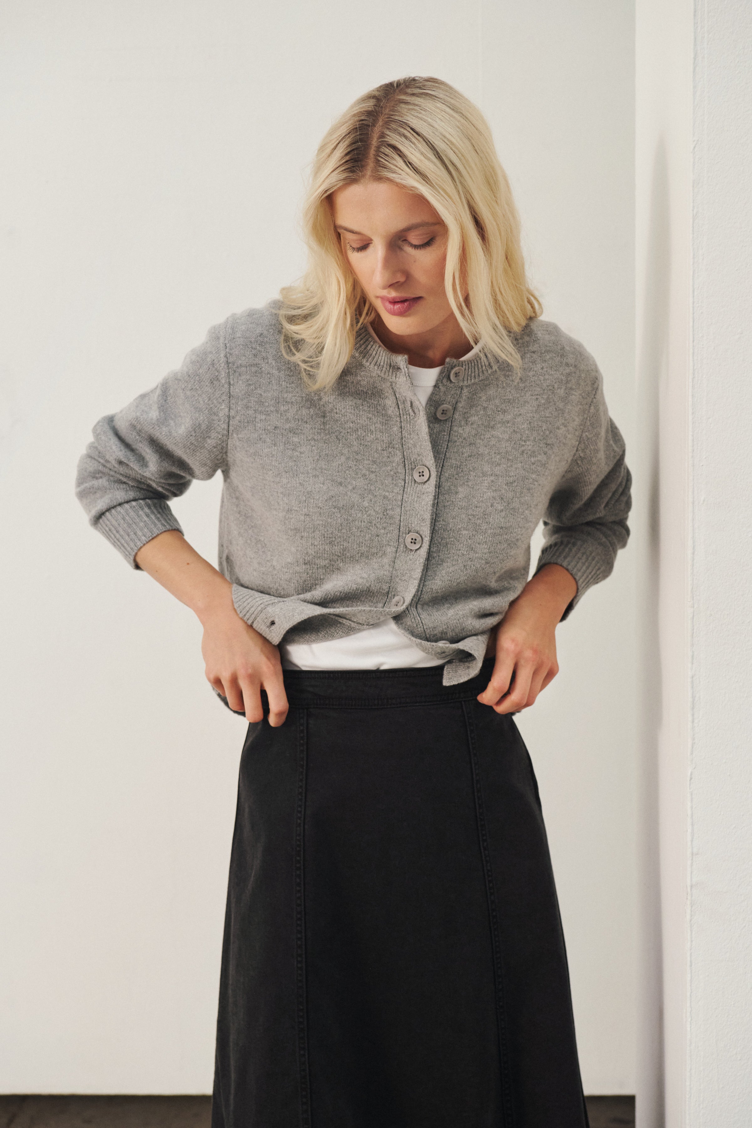 Yalda Cardigan - Medium Grey Melange