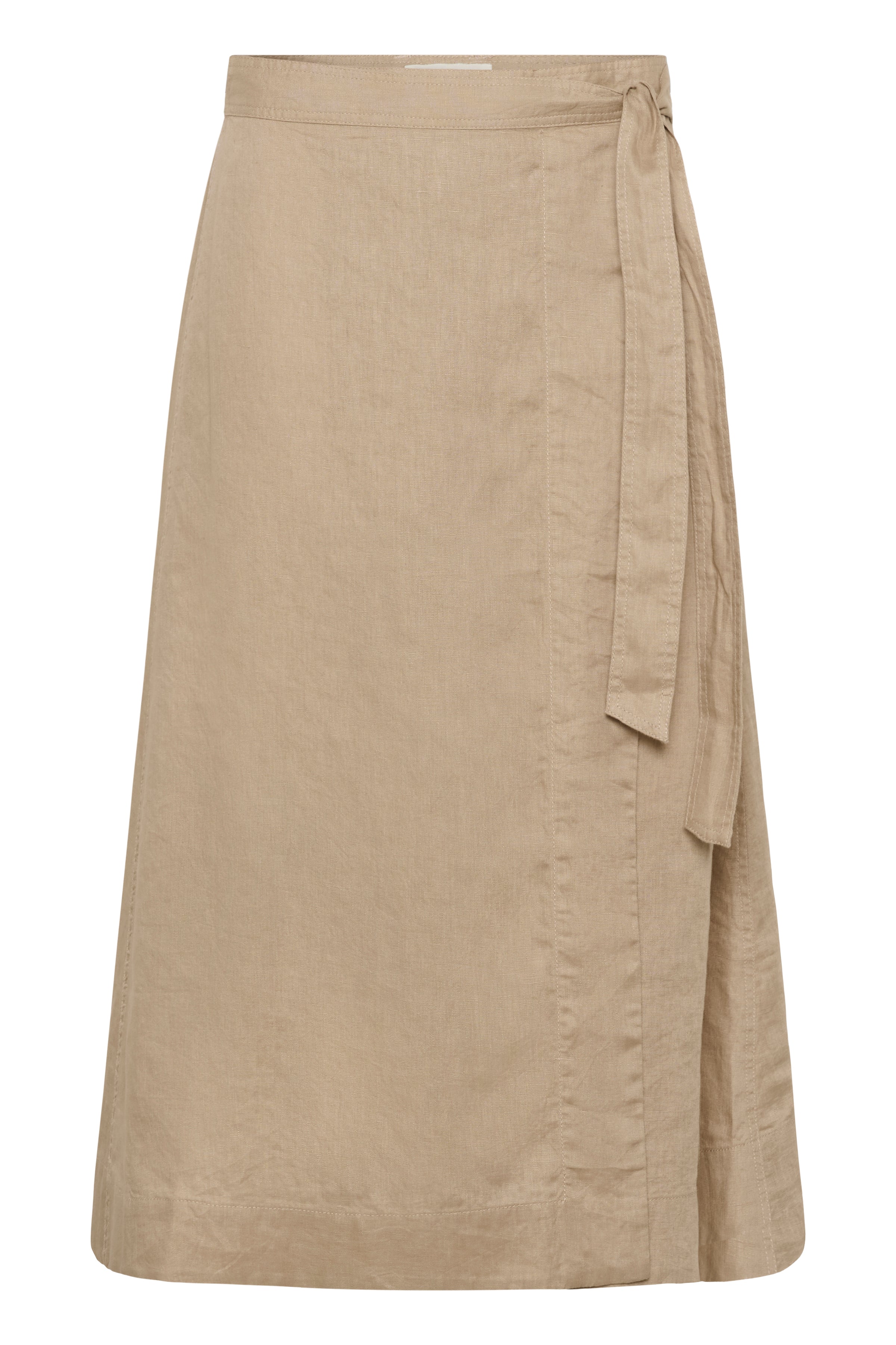 Part Two ArbellaPW Linen Wrap Skirt - Silver Mink | Midi Skirt