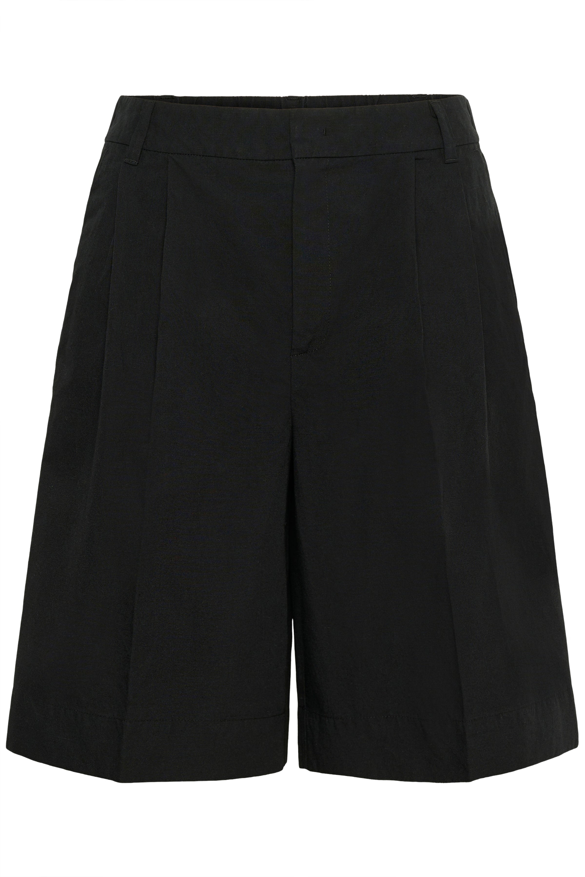 38% Polyester, 35% Linen, 27% Lyocell ( TENCEL™)
black casual shorts long