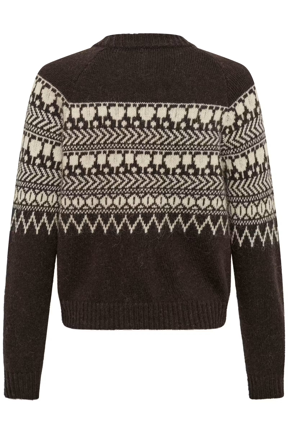 Charmaine Cardigan - Mole/Whitecap Jacquard