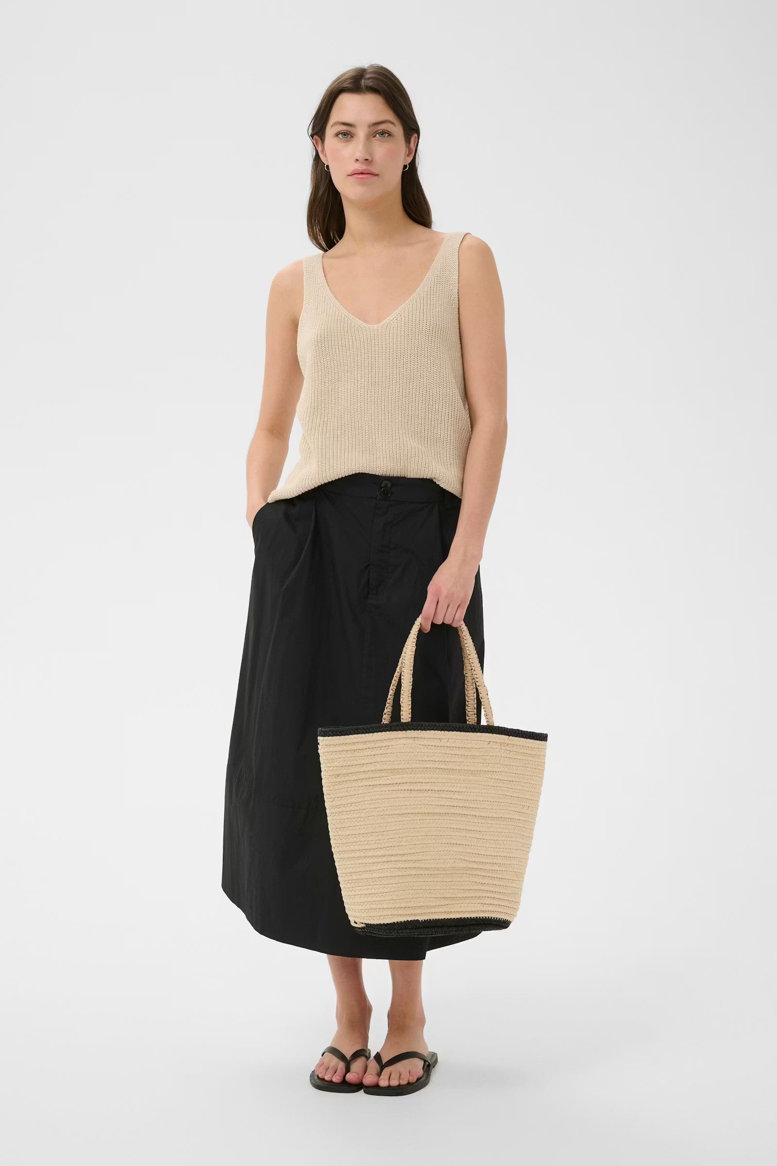Bigge Bag - Natural With Black Edges