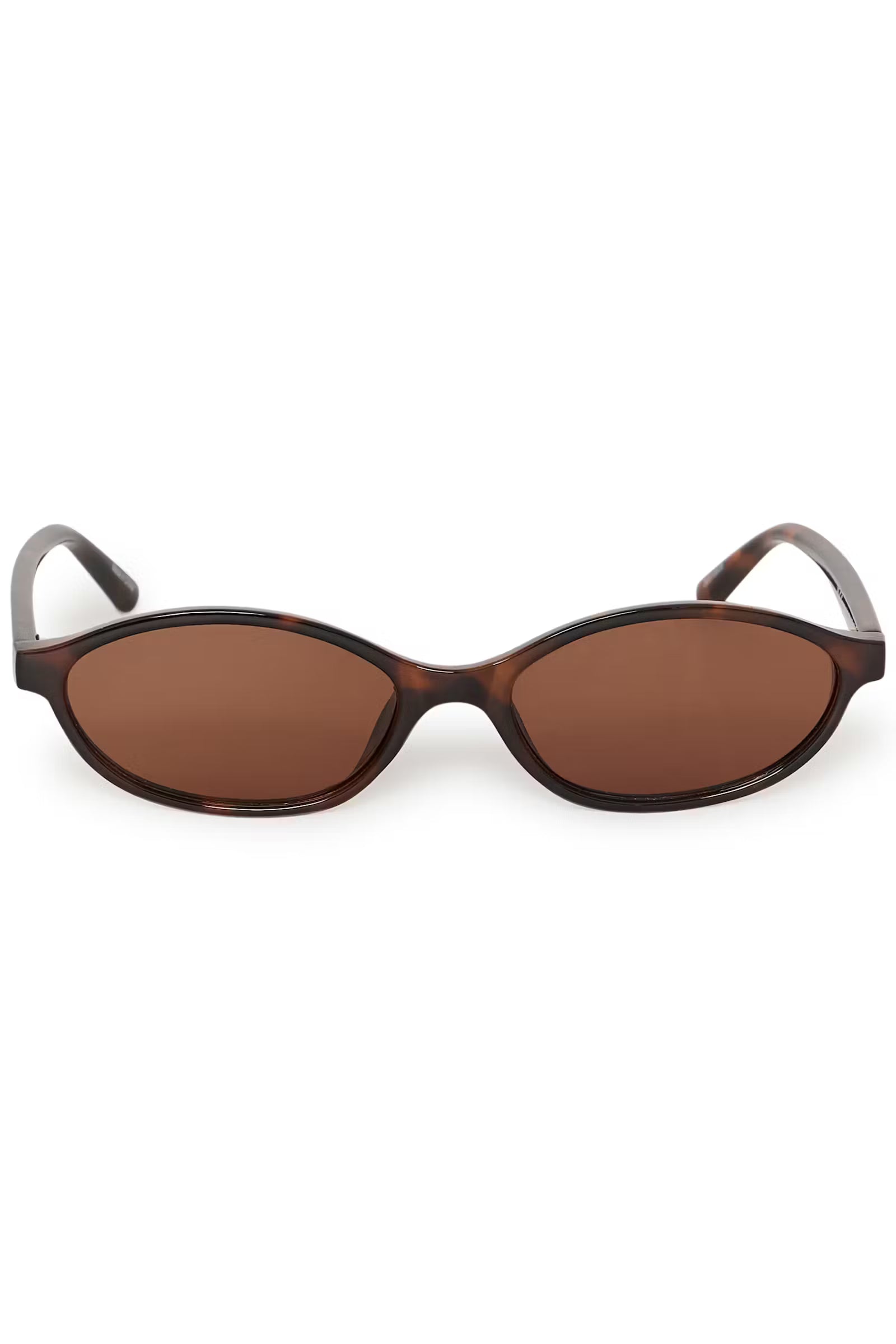 Part Two BeckyPW minimalist oval-frame sunglasses in Dark Tortoise Shell with smooth brown lenses.