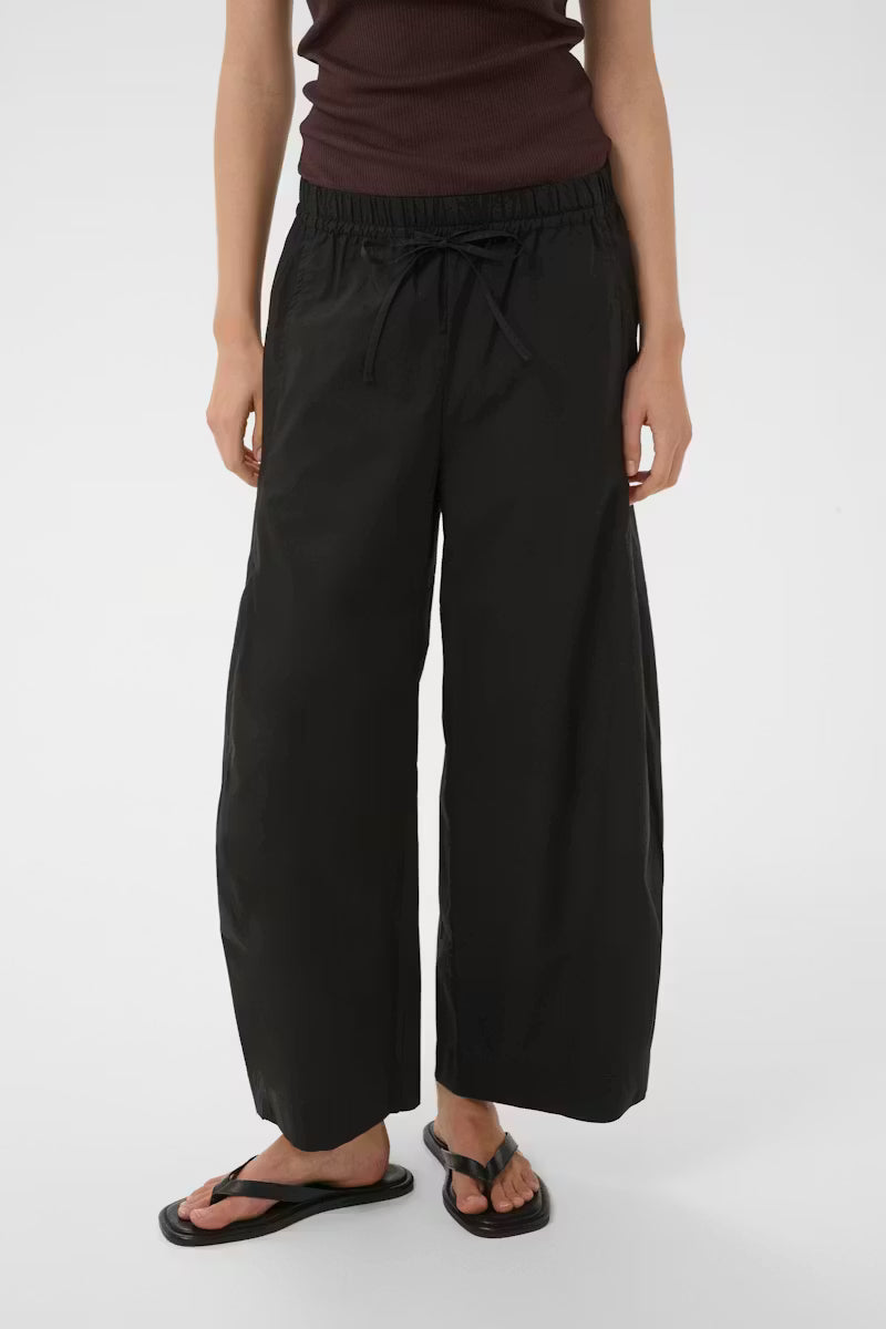 Raven Poplin Trousers - Black