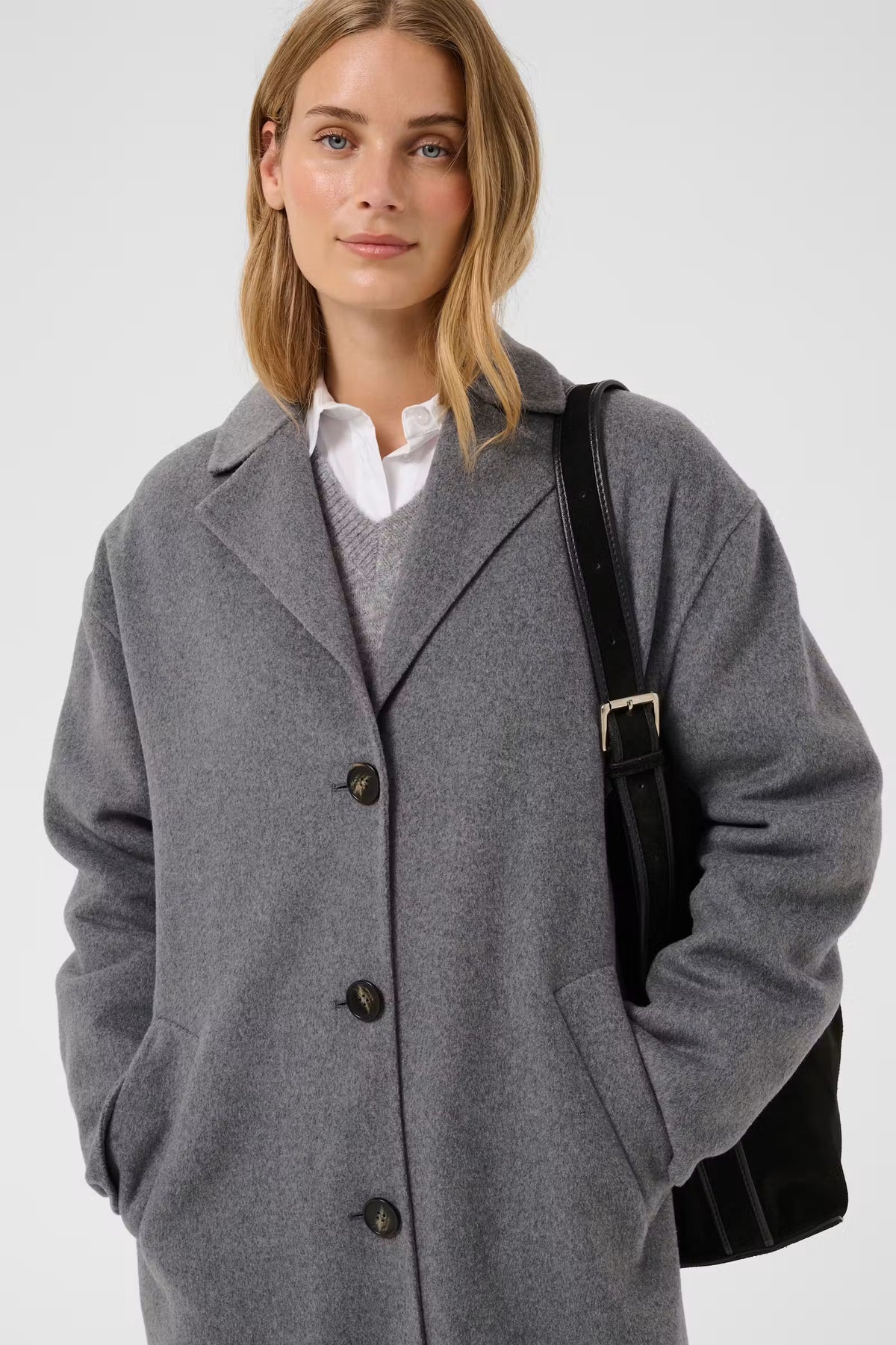 Lorelaina Coat - Medium Grey Melange