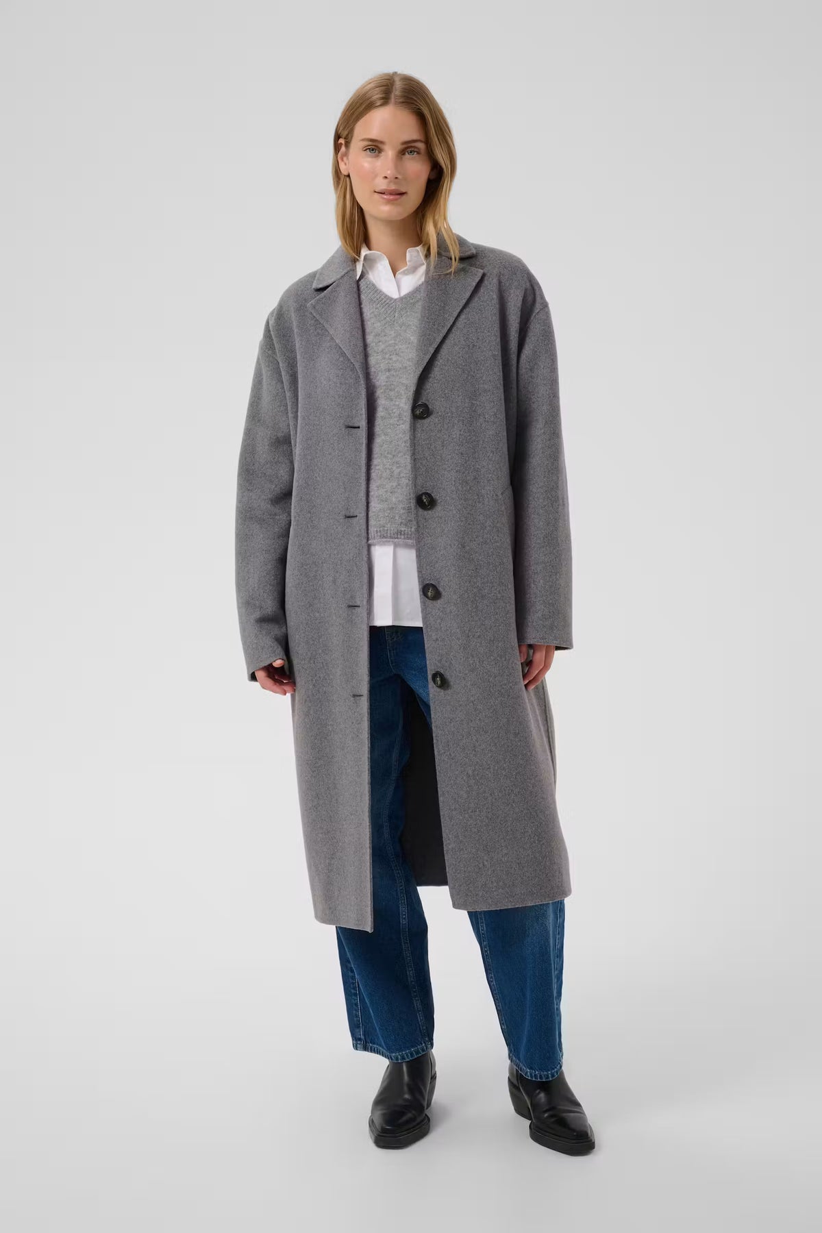 Lorelaina Coat - Medium Grey Melange