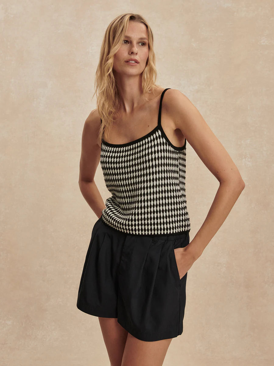 Jared Knit Top - Black/ Egret