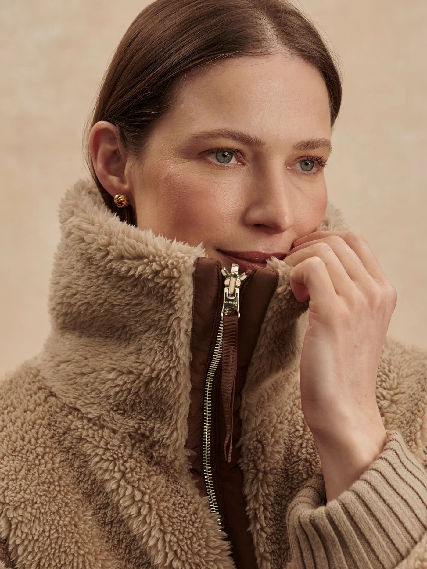 Theia Reversible Coat - Light Taupe/Cocoa Dust