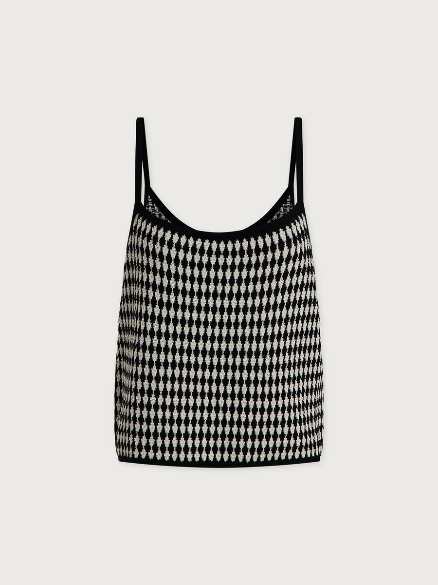 Jared Knit Top - Black/ Egret