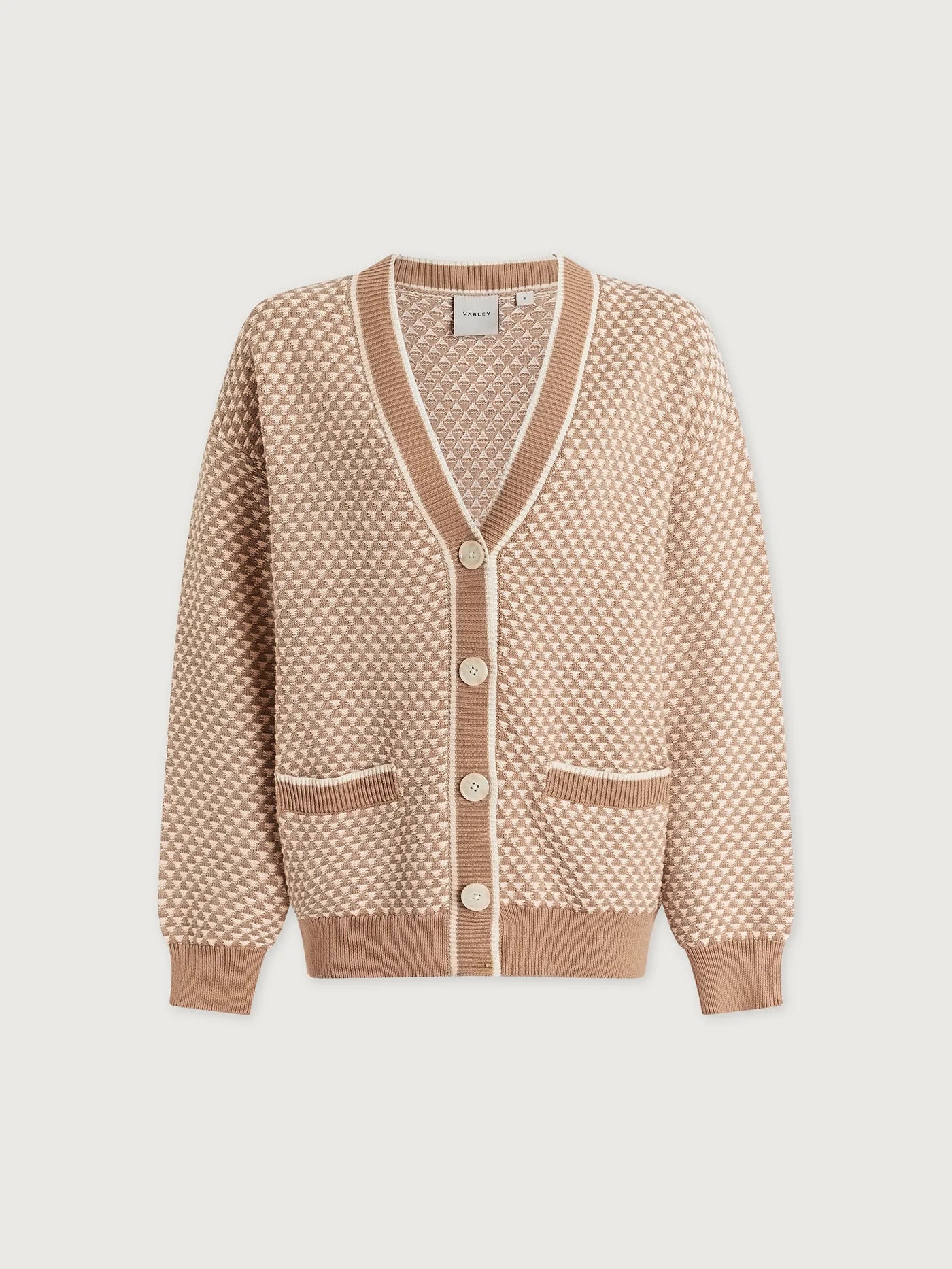 Tarran Stitch Knit Cardigan - Light Taupe