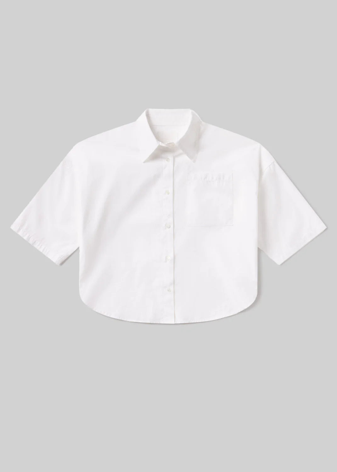 Frances Cropped Cape Button Up - Optic White