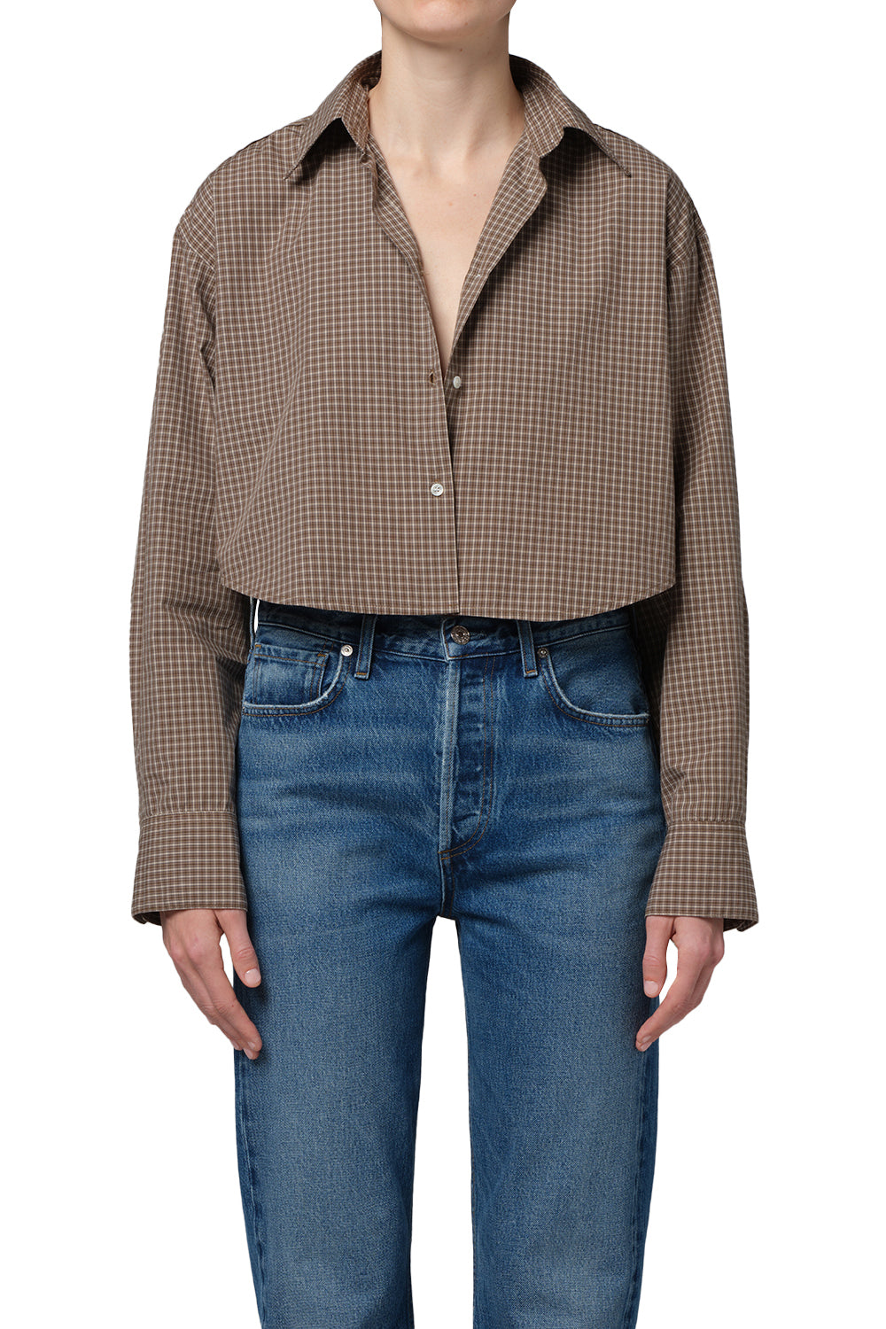 Ana Cropped Shirt - Heritage Plaid