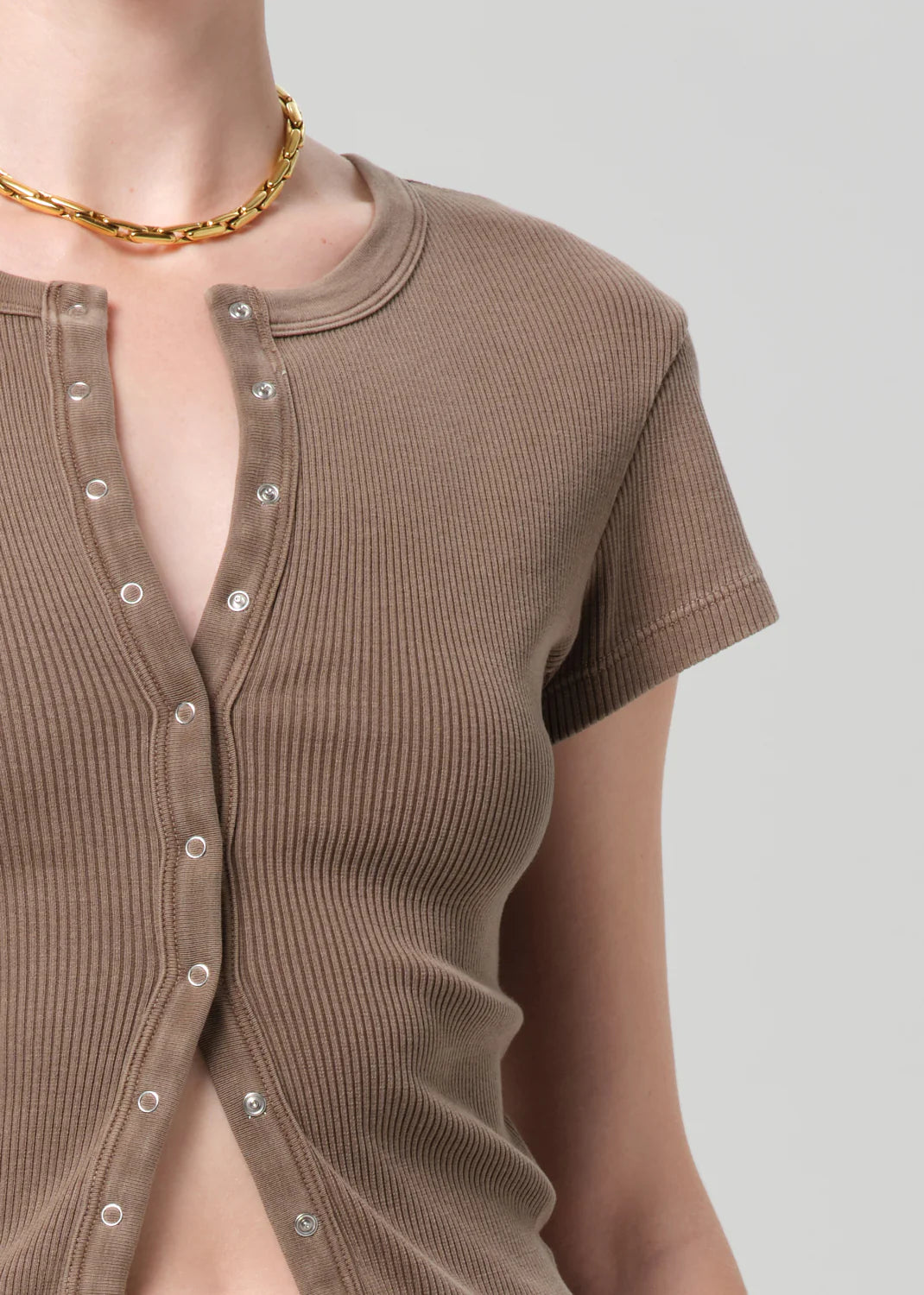 Tabi Short Sleeve Cardigan - Cocoa