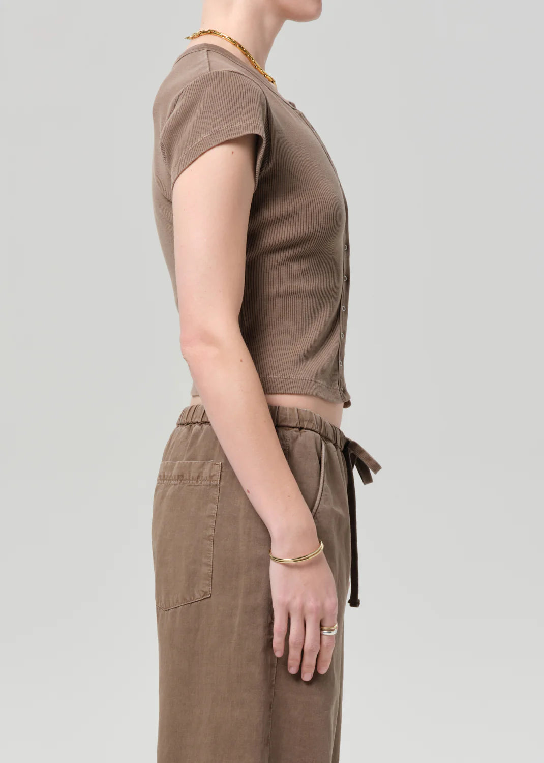 Tabi Short Sleeve Cardigan - Cocoa