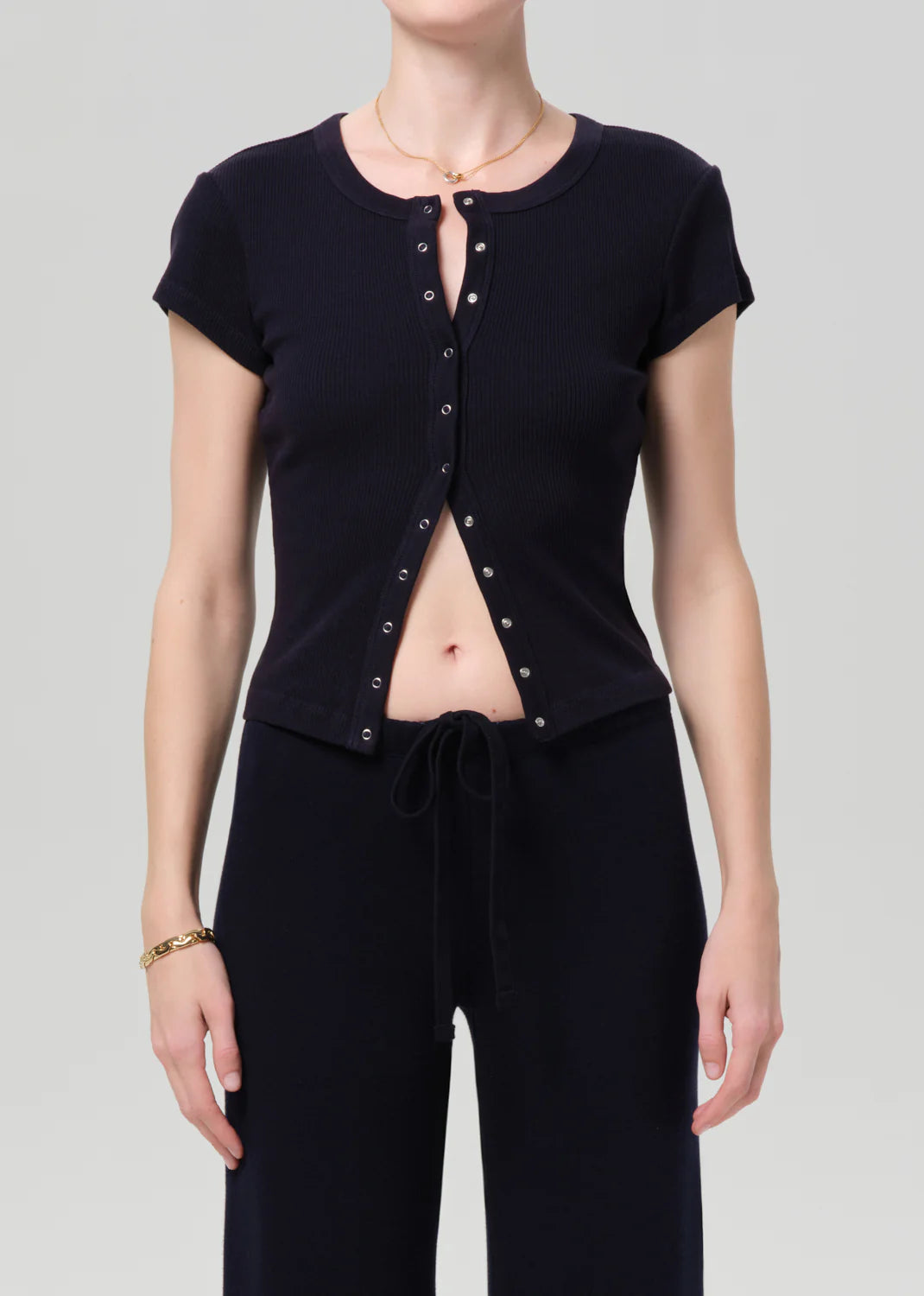 Tabi Short Sleeve Cardigan - Navy