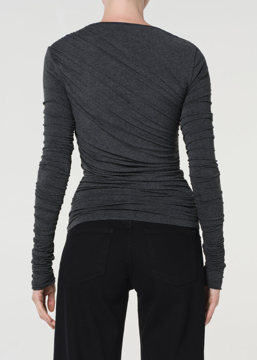 Tania Twist Tee - Charcoal Heather
