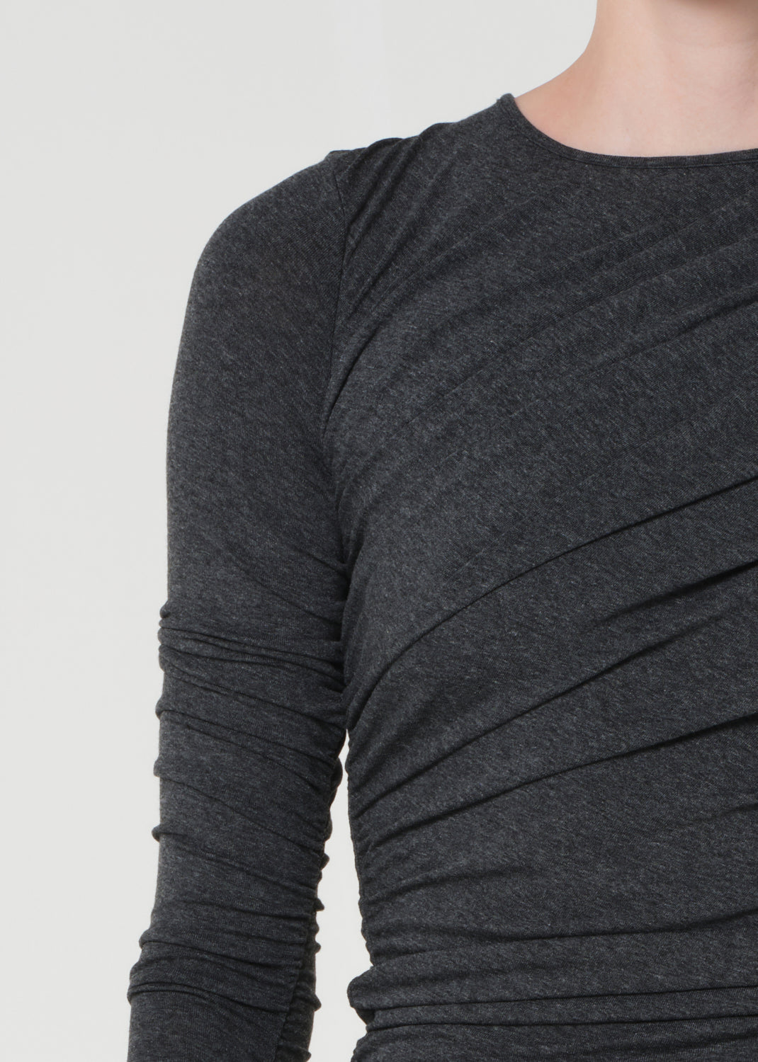 Tania Twist Tee - Charcoal Heather