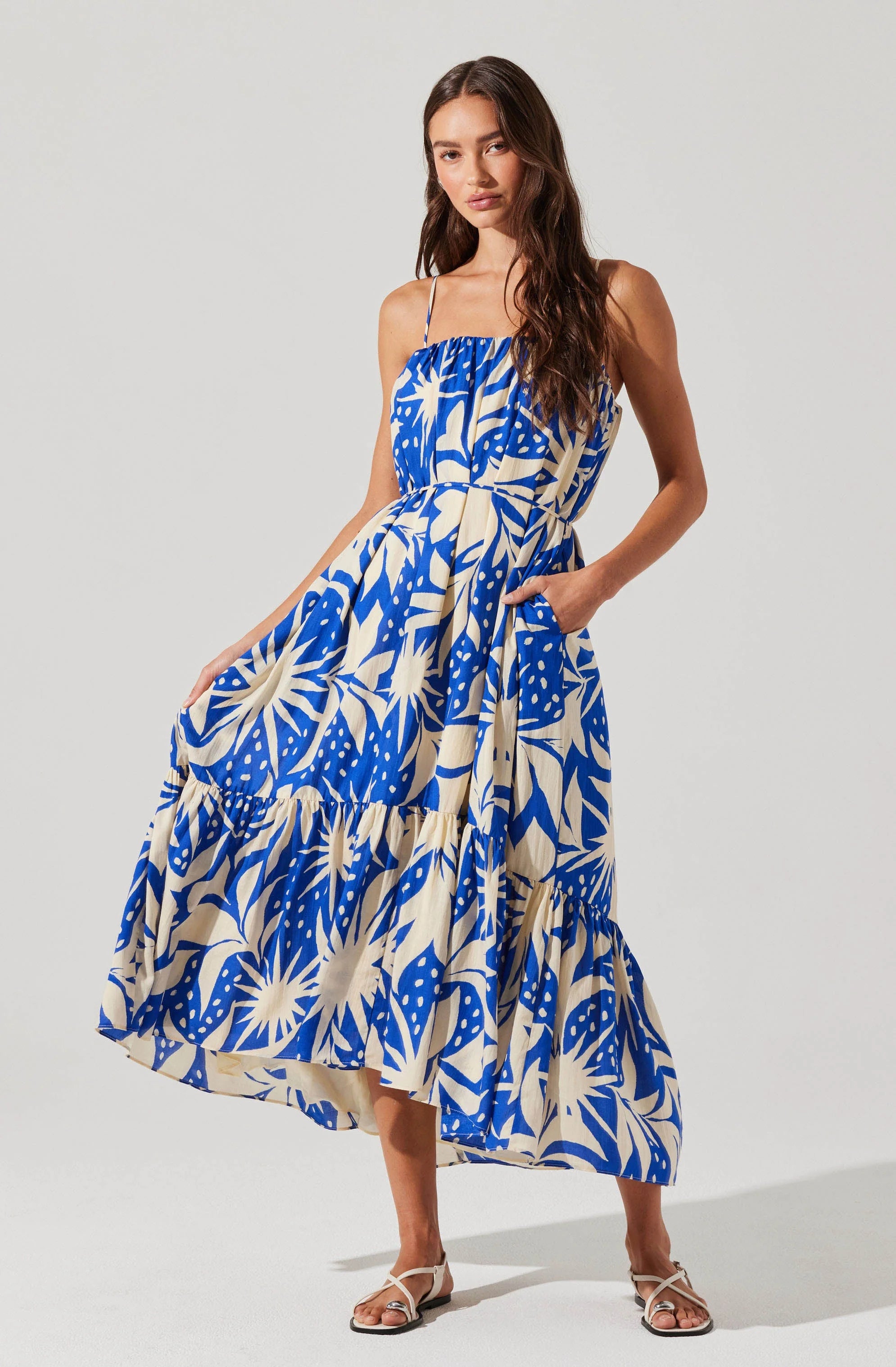 Sarina Maxi Dress - Blue Tropical