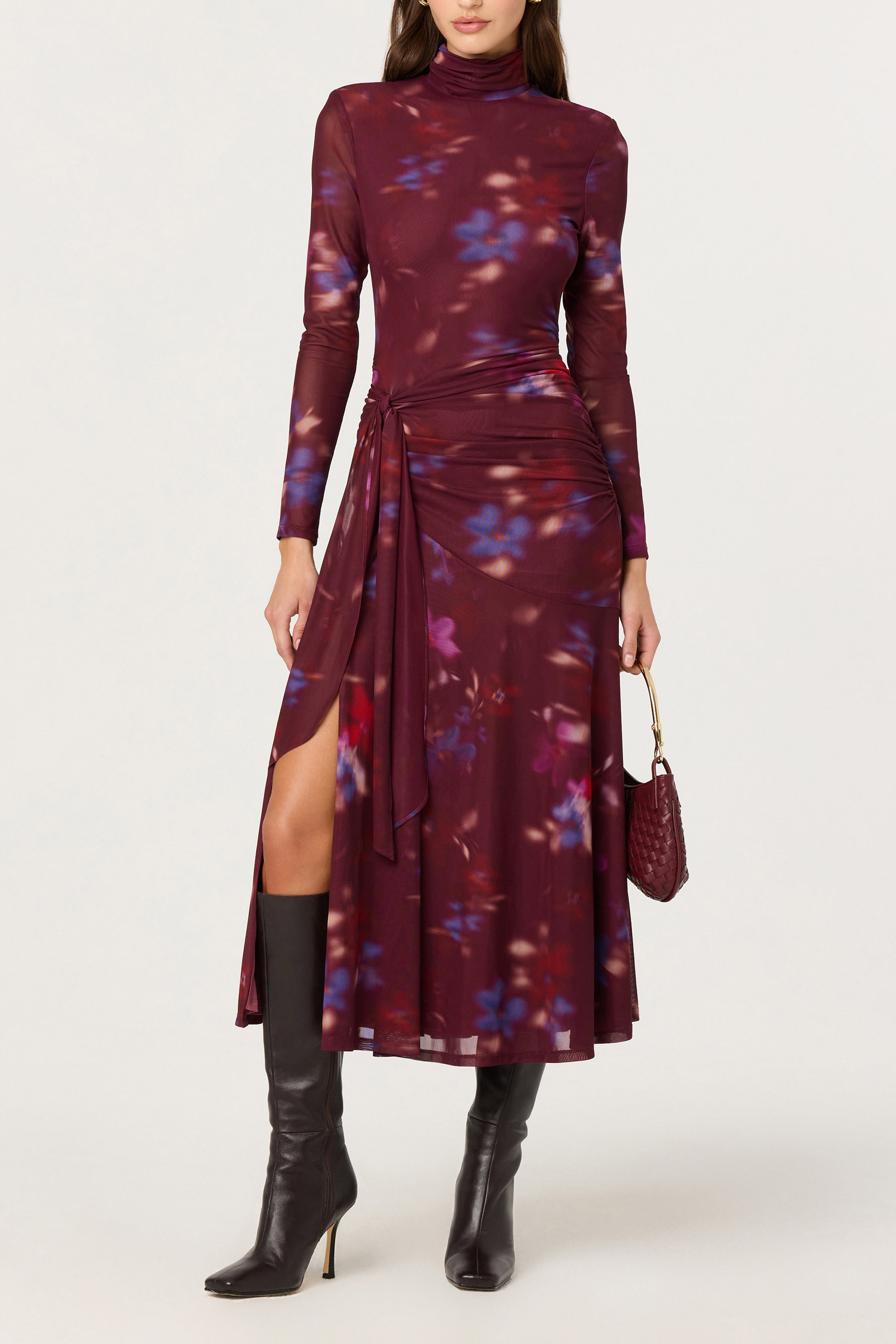 Aubriella Dress - Dark Plum Multi