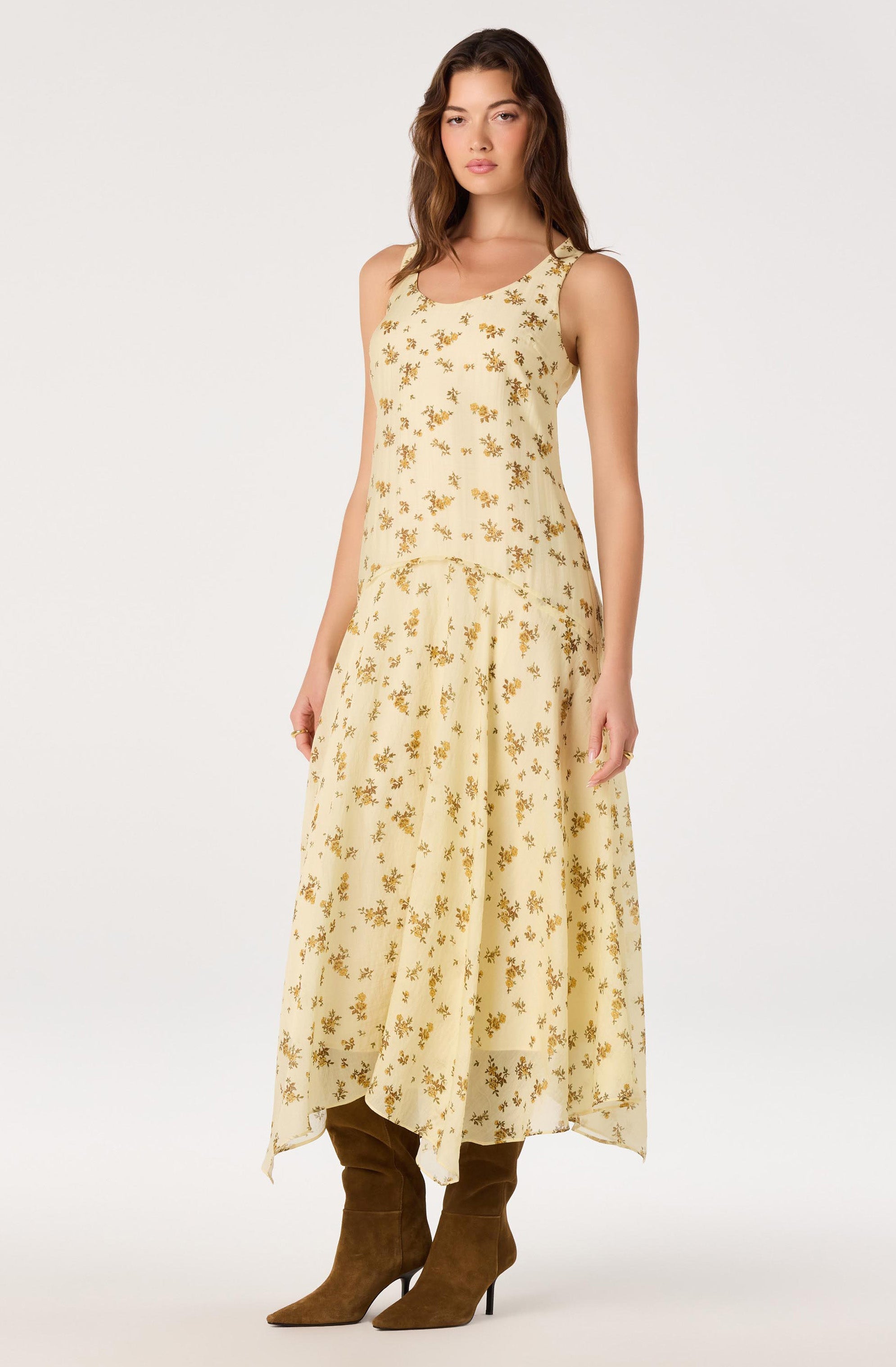 Halo Dress - Yellow Floral