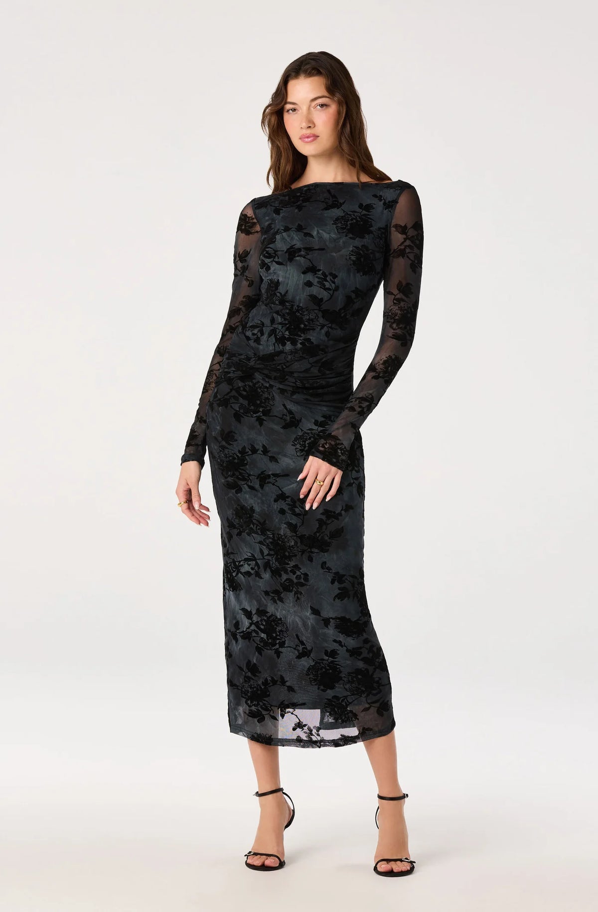 Syriah Dress - Black Blue Floral