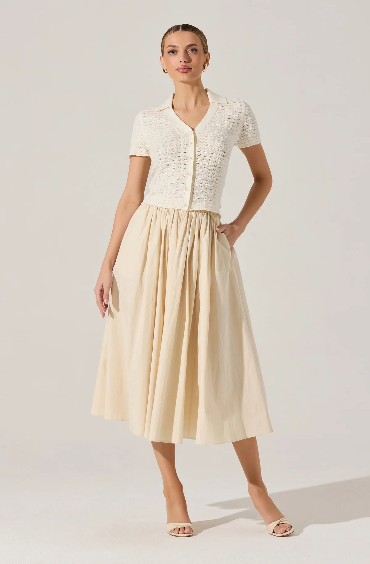 Attwell Pleated Midi Skirt