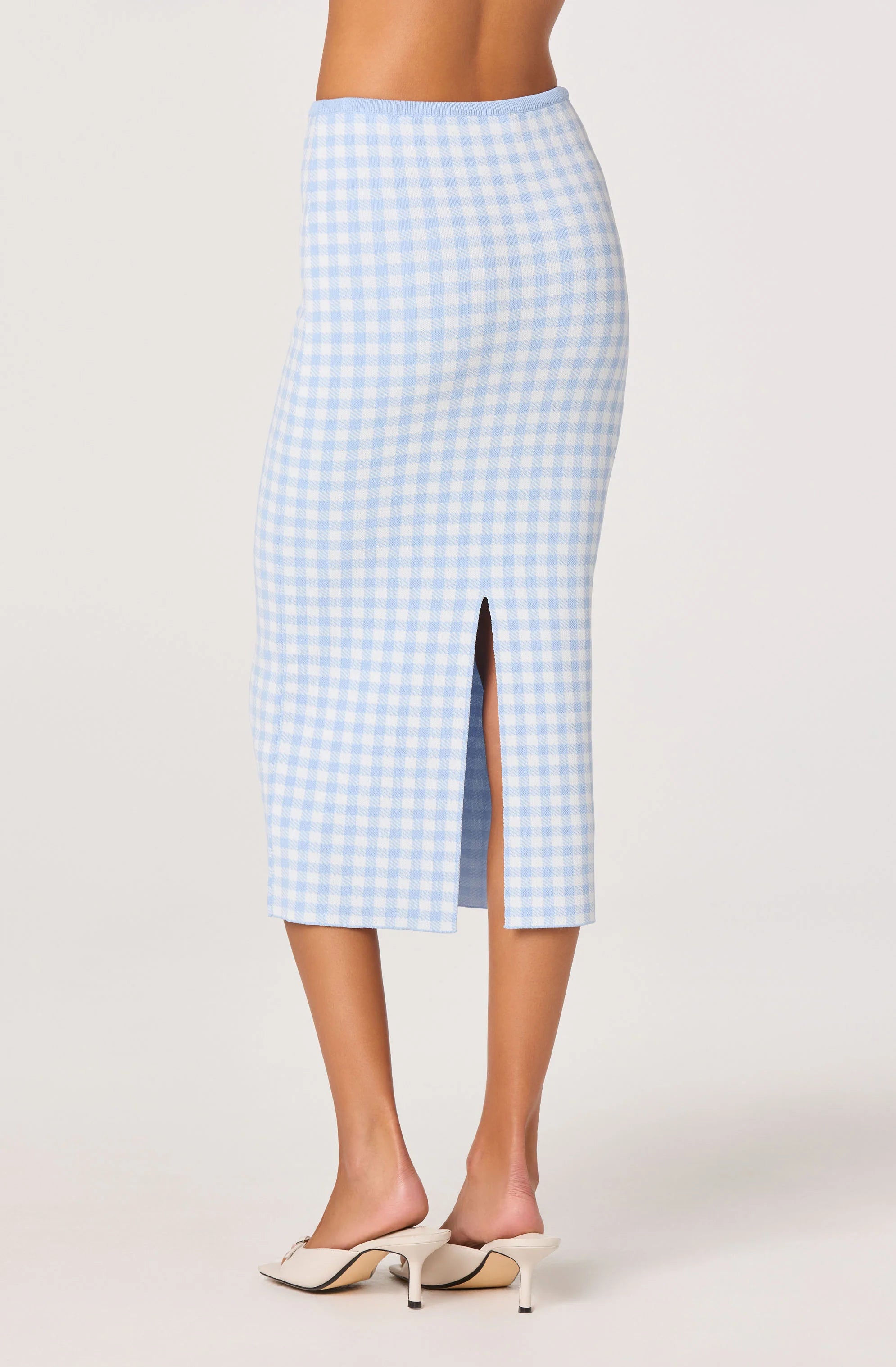 Babbett Sweater Skirt - Blue Gingham