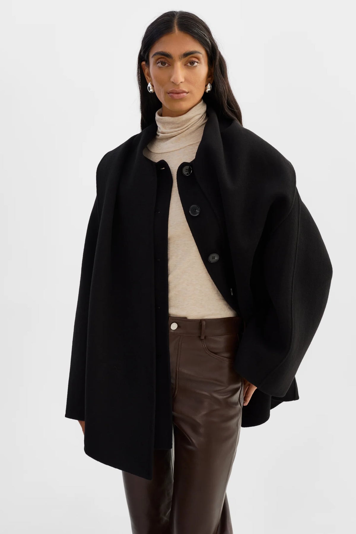 Anca Scarf Jacket - Black